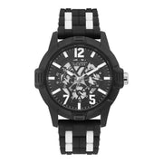 Herrenuhr Striker Quarz Kunststoffgehäuse schwarz 50 mm Silikonarmband GW0428G1