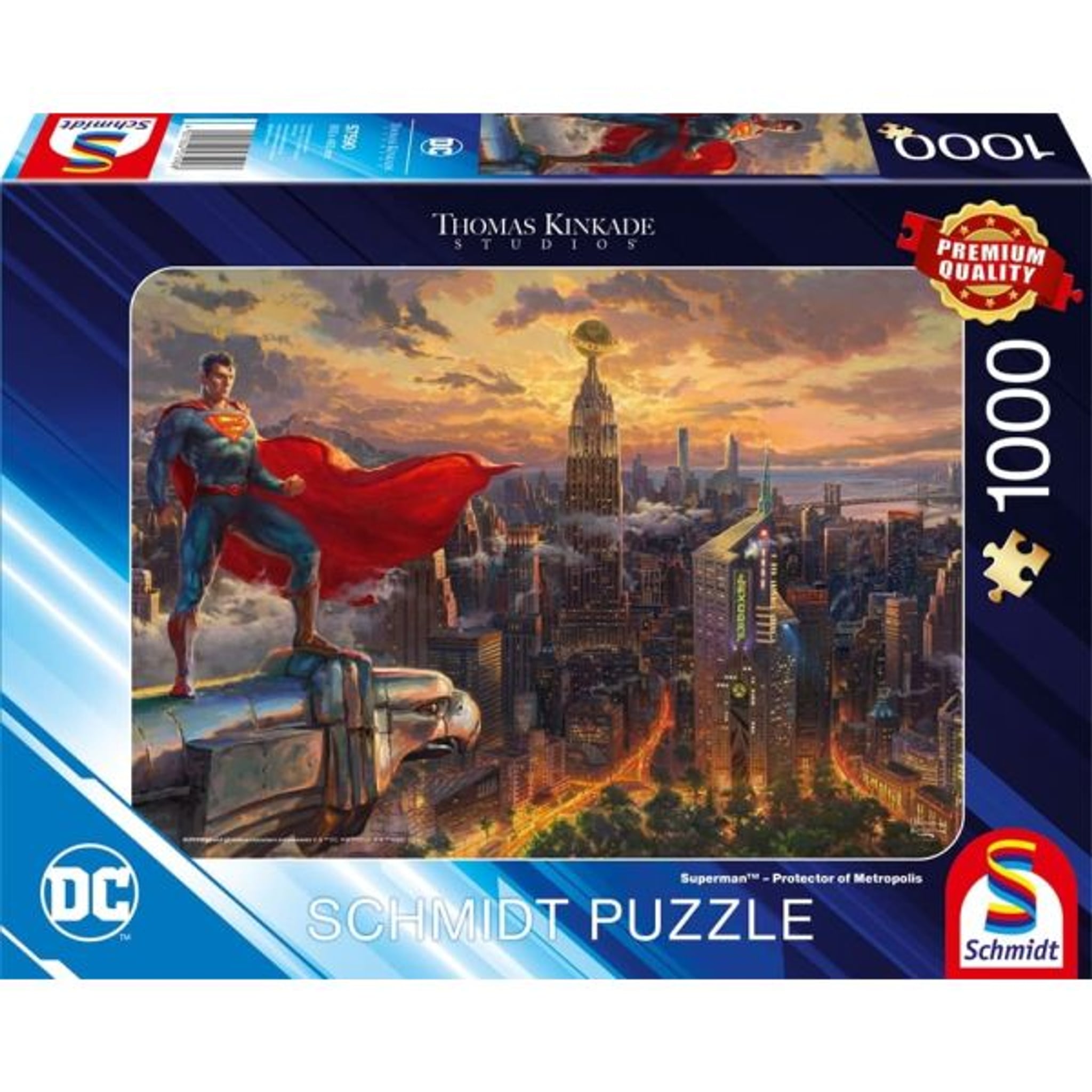 Puzzle 1000 Teile Superman Protector of Metropolis Thomas Kinkade Collection