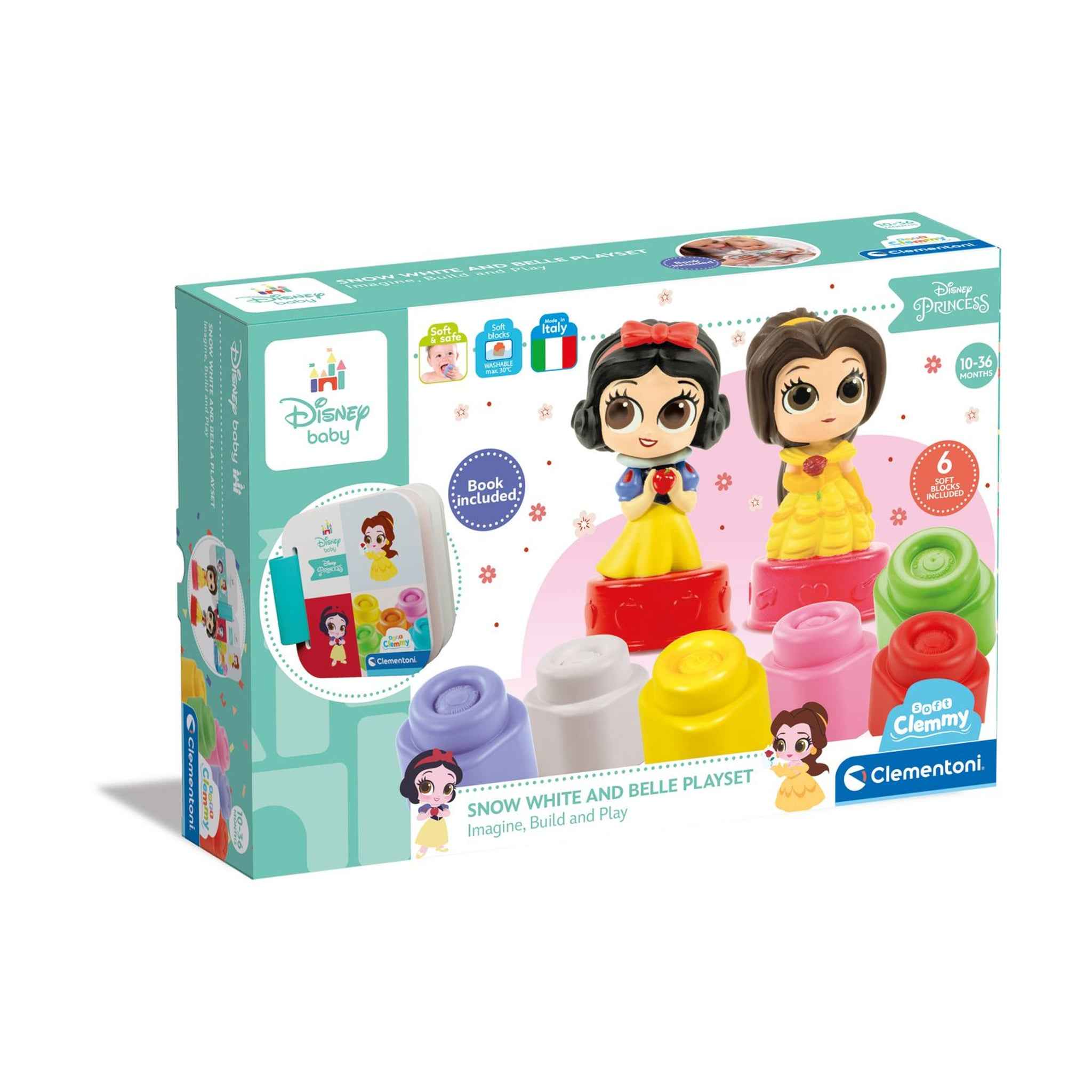 Spiel-Set Clemmy Disney Princess 2 Figuren 6 Blöcke ab 6 Monaten | Clementoni