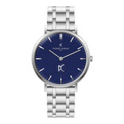 Herrenuhr Belleville Lines Edelstahl silber 42 mm Quarz blau | Pierre Cardin