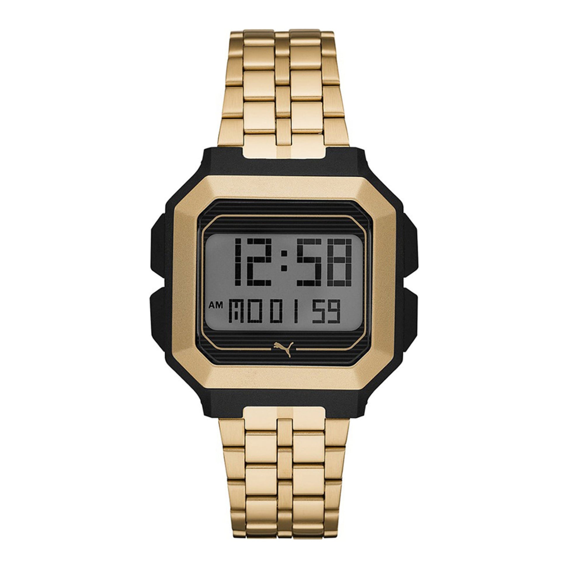 PUMA Herrenuhr aus Kunststoff in Gold, 43 mm