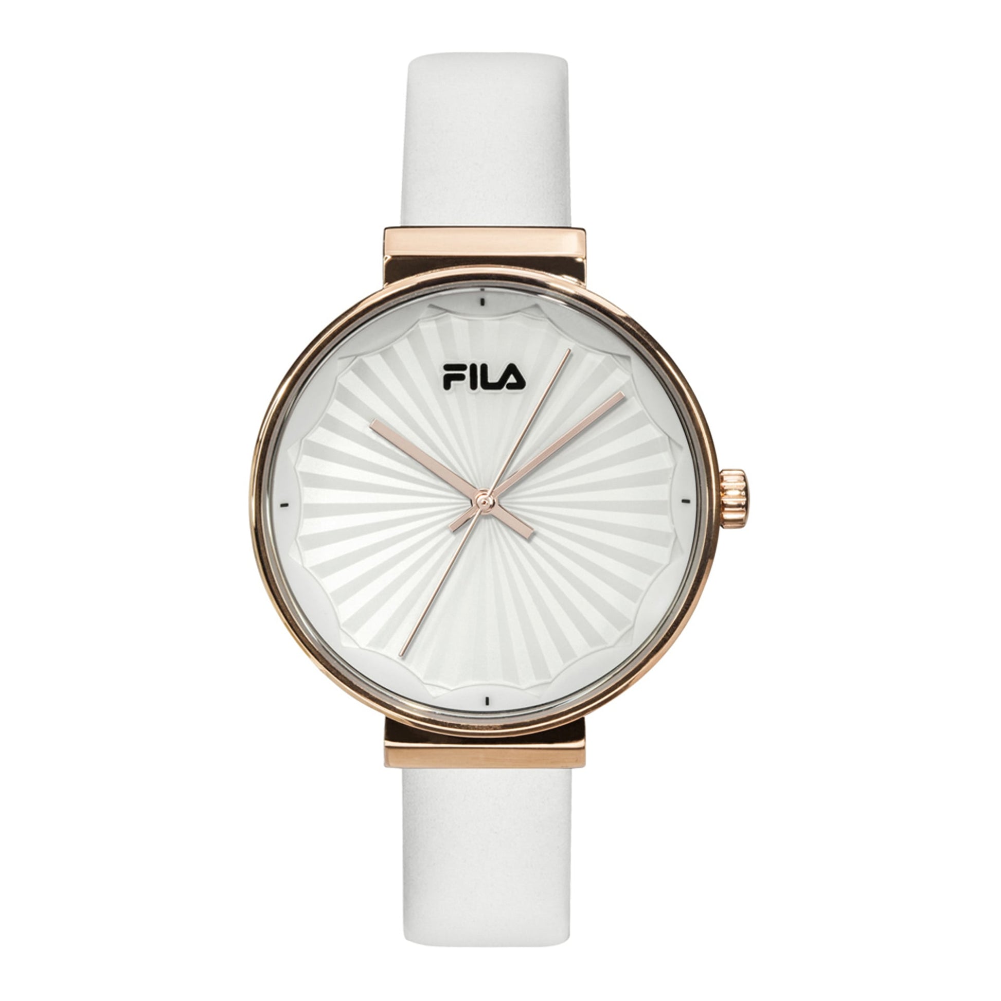FILA Damenuhr aus leder in Weiß, 3,8×0,8 cm