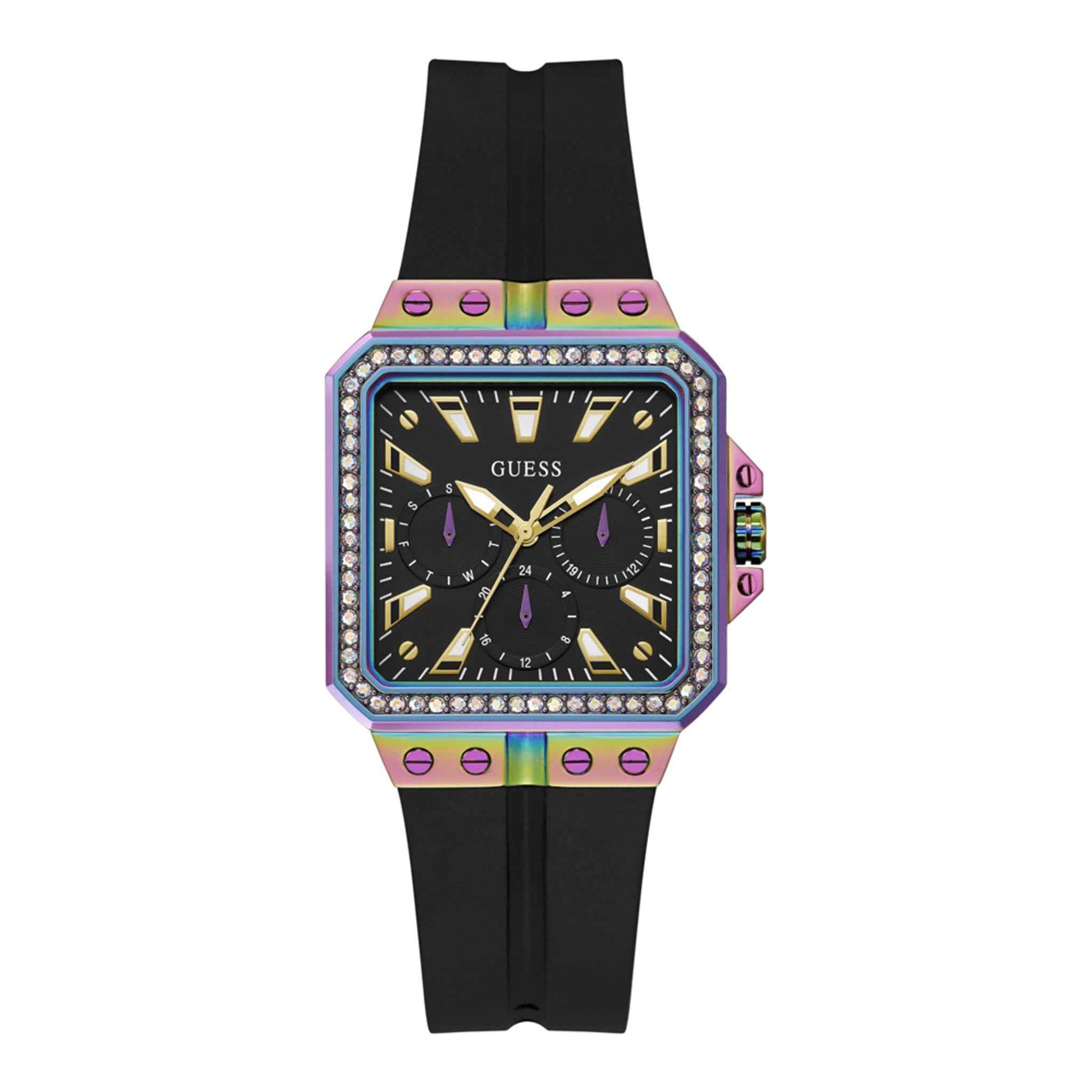Damenuhr Libra Edelstahl 34 mm Quarz Silikonarmband GW0618L3 | GUESS
