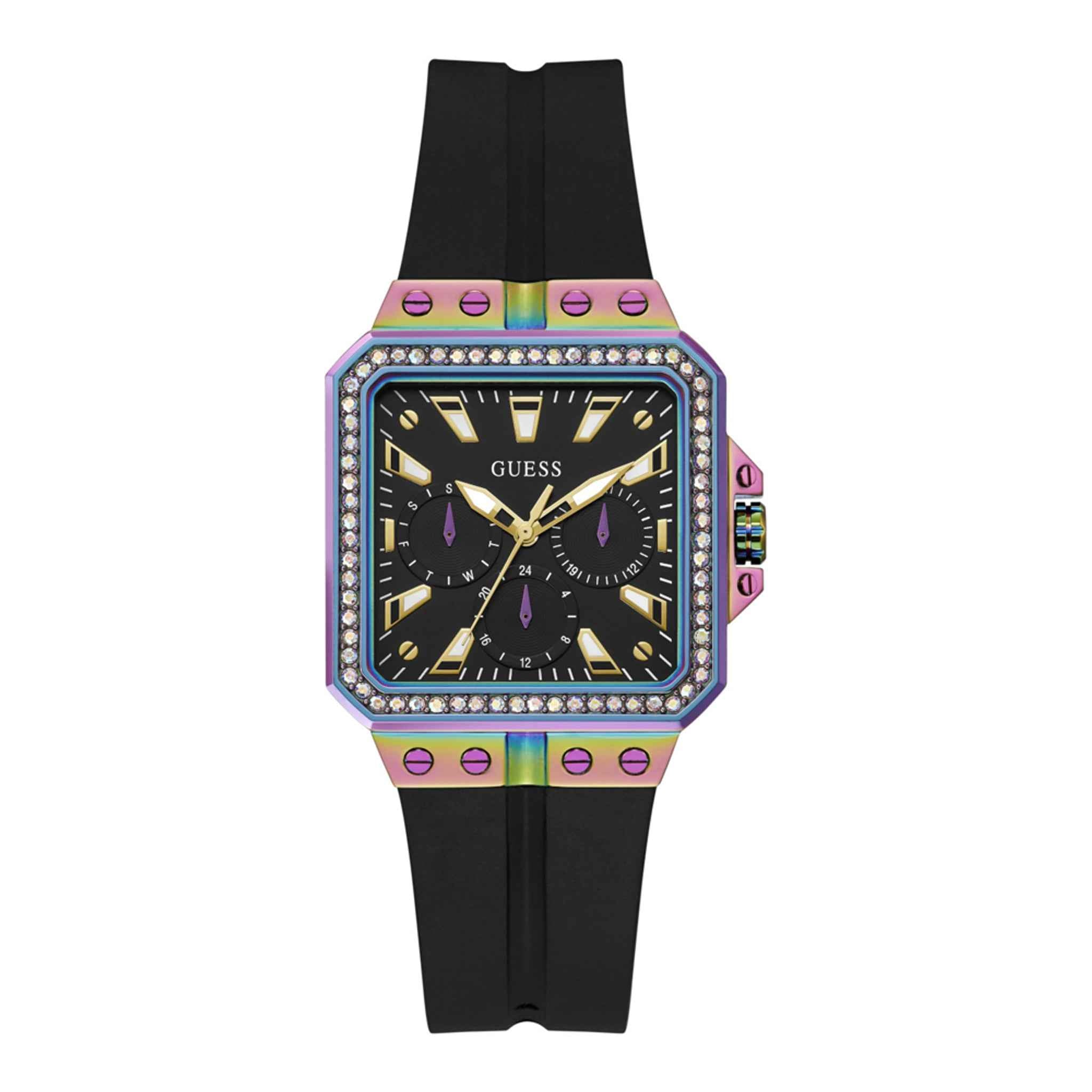 Damenuhr Libra Edelstahl 34 mm Quarz Silikonarmband GW0618L3 | GUESS