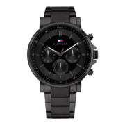TOMMY HILFIGER Armbanduhr aus Edelstahl in Schwarz, 4,4×1 cm