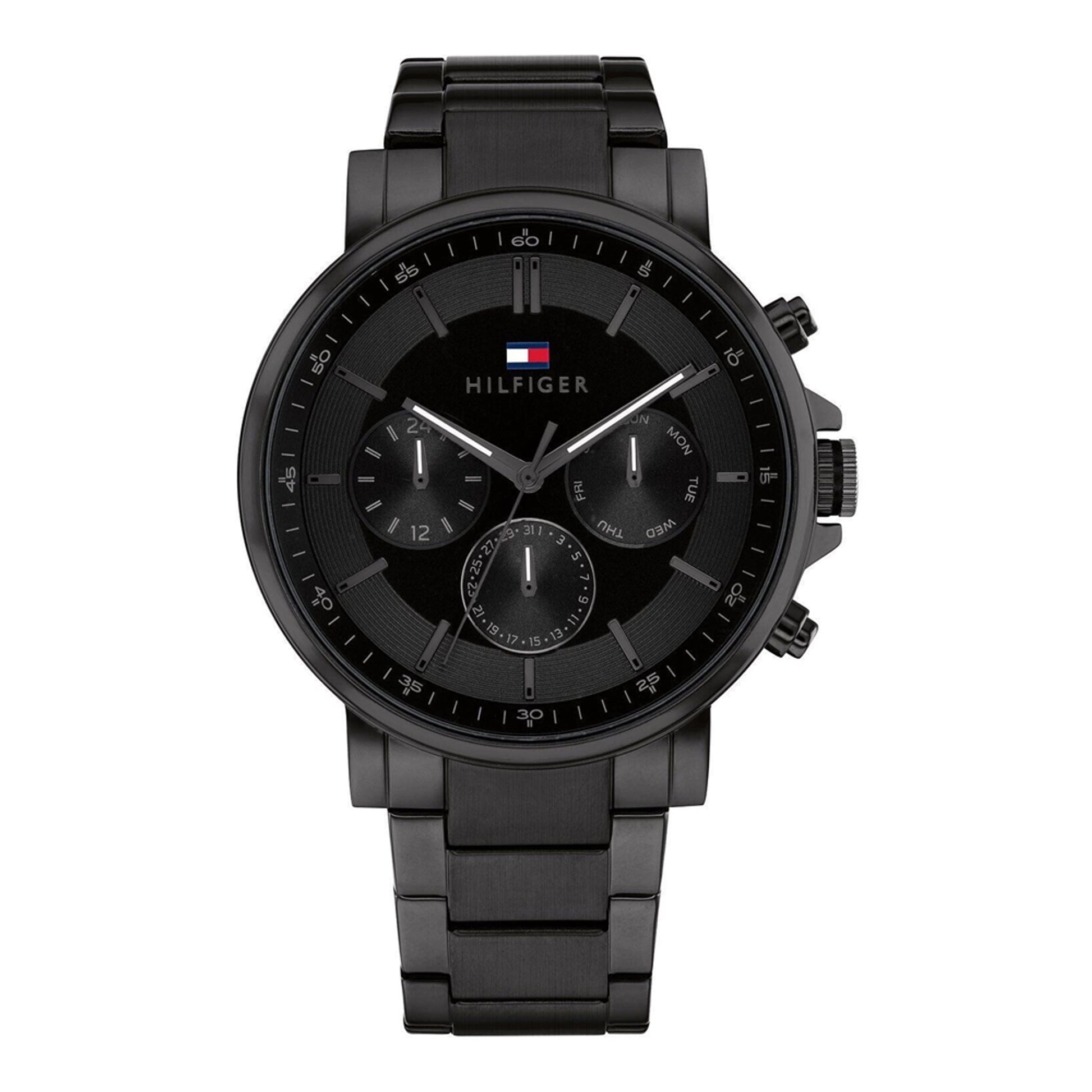 TOMMY HILFIGER Armbanduhr aus Edelstahl in Schwarz, 4,4×1 cm