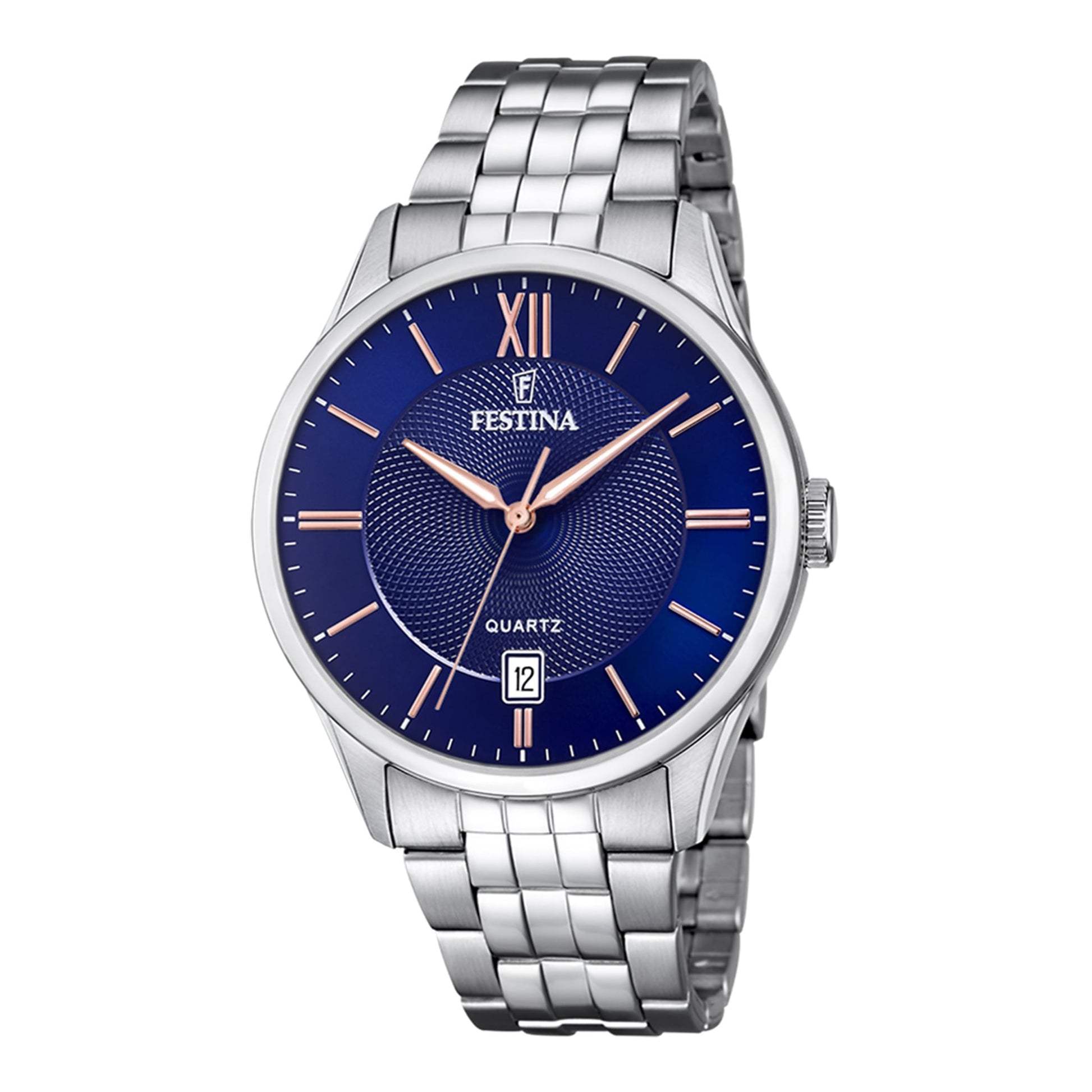 Festina Armbanduhr aus edelstahl in Blau, 4,3×1 cm