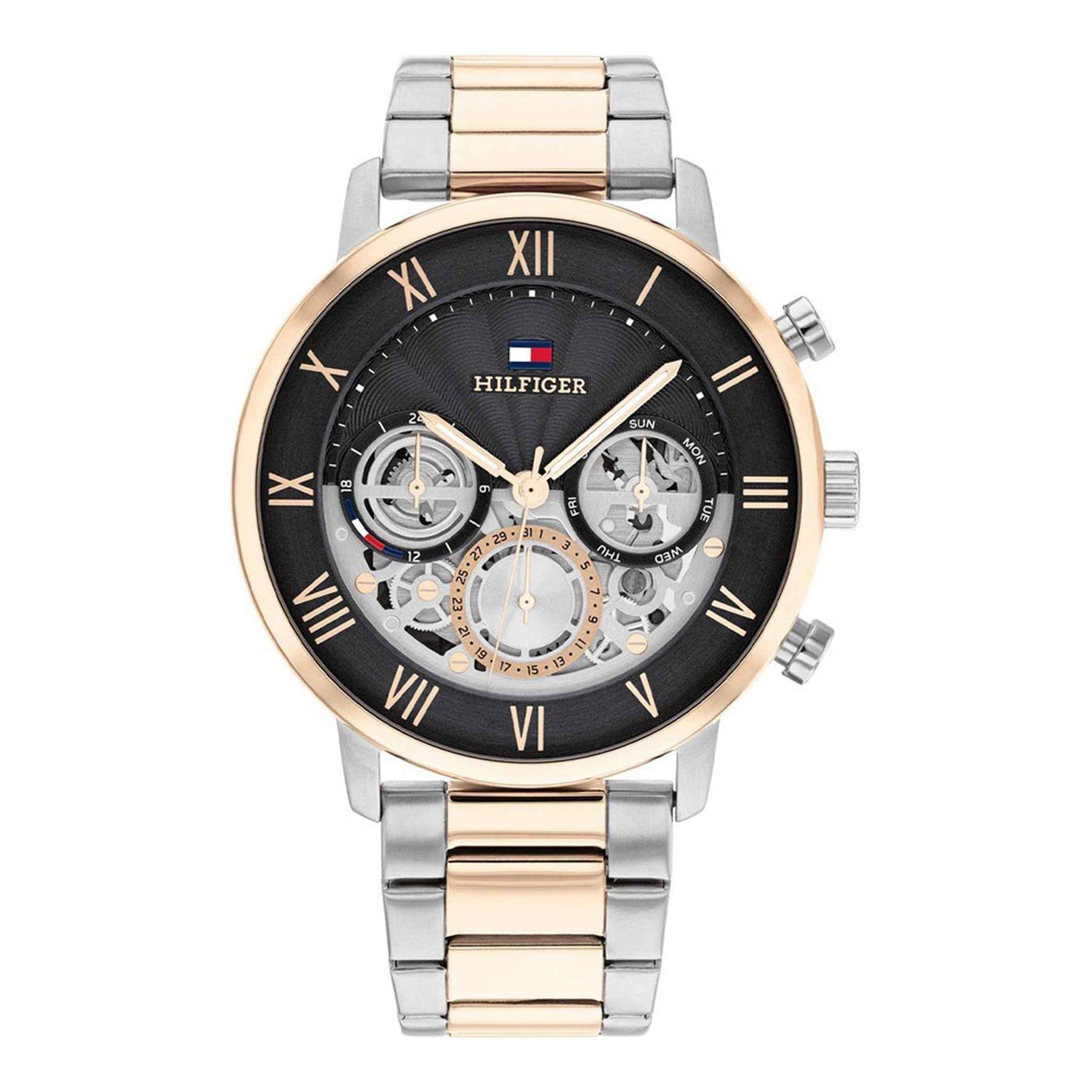 Herrenuhr Legend Edelstahl silber-roségold 44 mm Quarz Multifunktion
