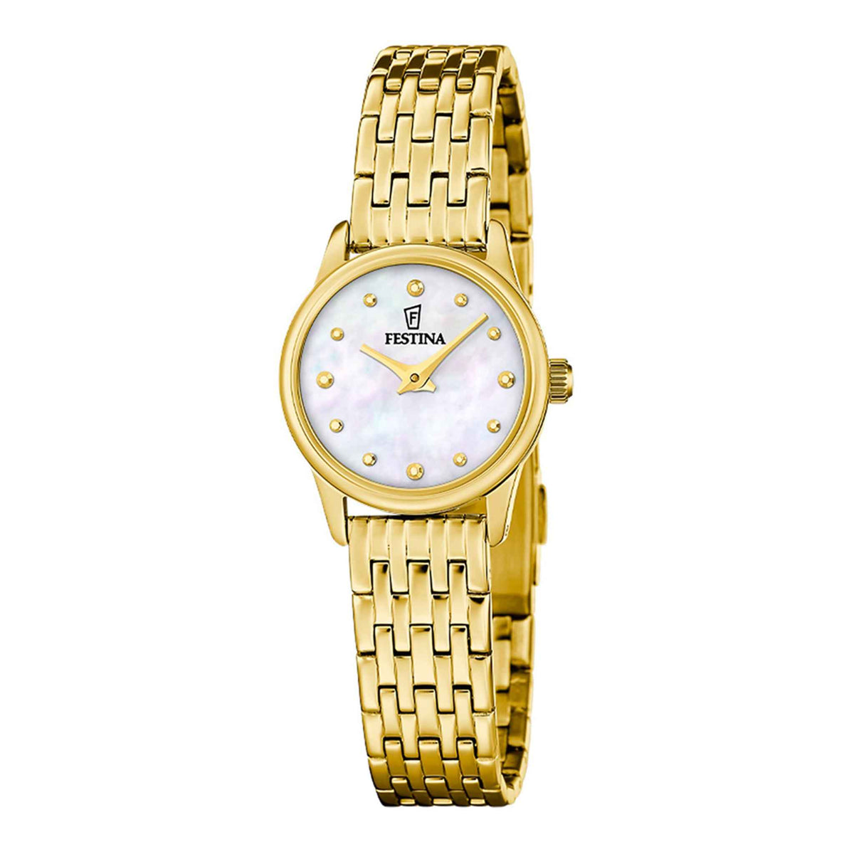 Damenuhr Mademoiselle Edelstahl gold 23 mm Quarz Perlmutt-Zifferblatt | Festina
