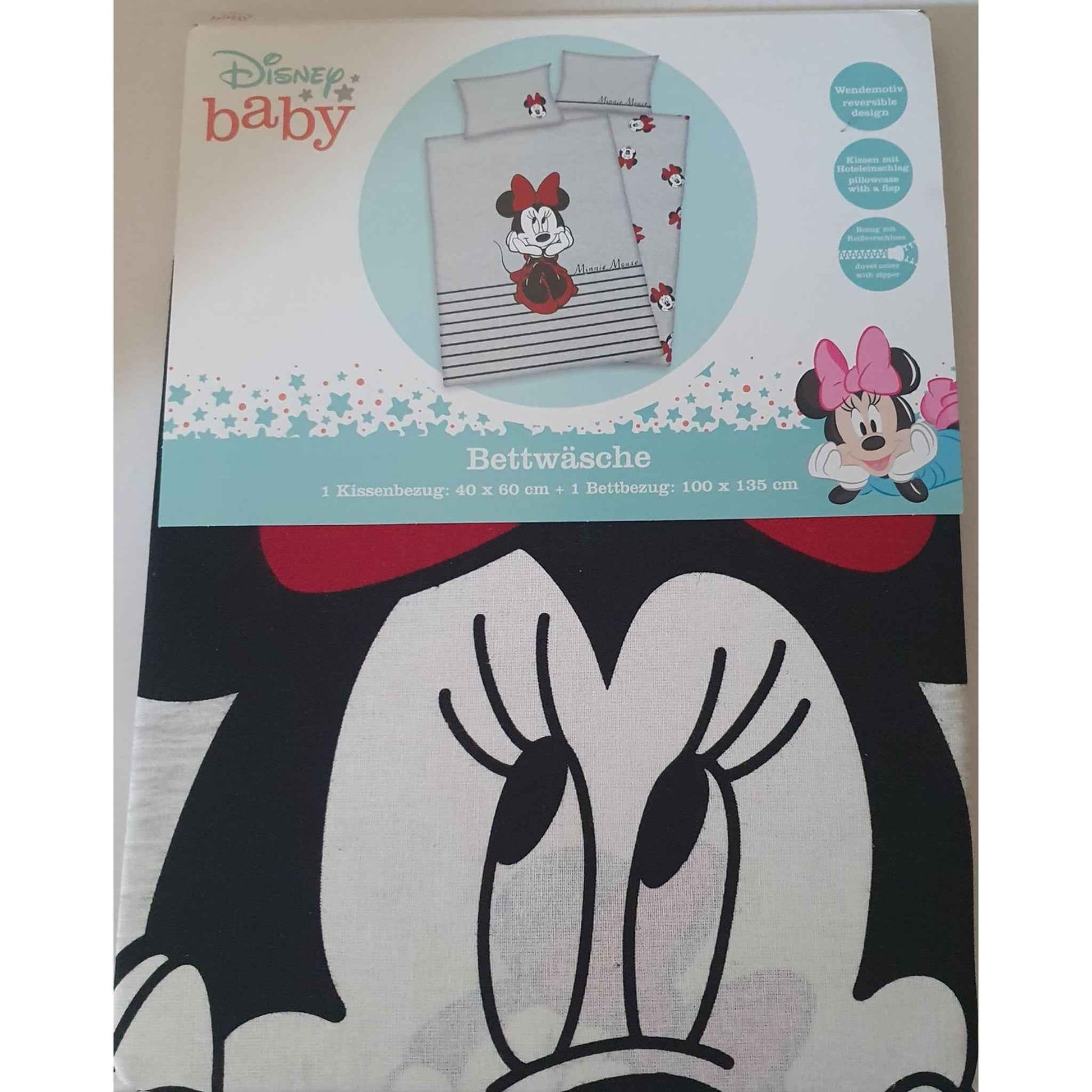 Bettwäsche-Set Minnie Mouse Wendebettwäsche 100% Baumwolle 135x100 cm | Herding
