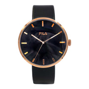 FILA Herrenuhr aus Leder in Rosegold, 4,2×1 cm