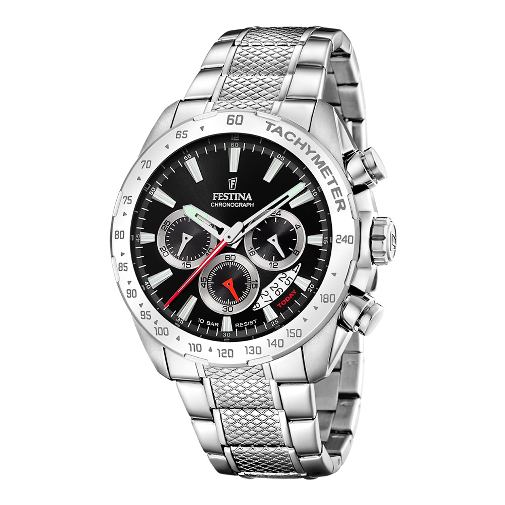 Festina Herrenuhr aus Edelstahl in Silber, 4,5×1,2 cm