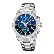 Herrenuhr Chronograph Edelstahl blau 45 mm Quarz | Festina