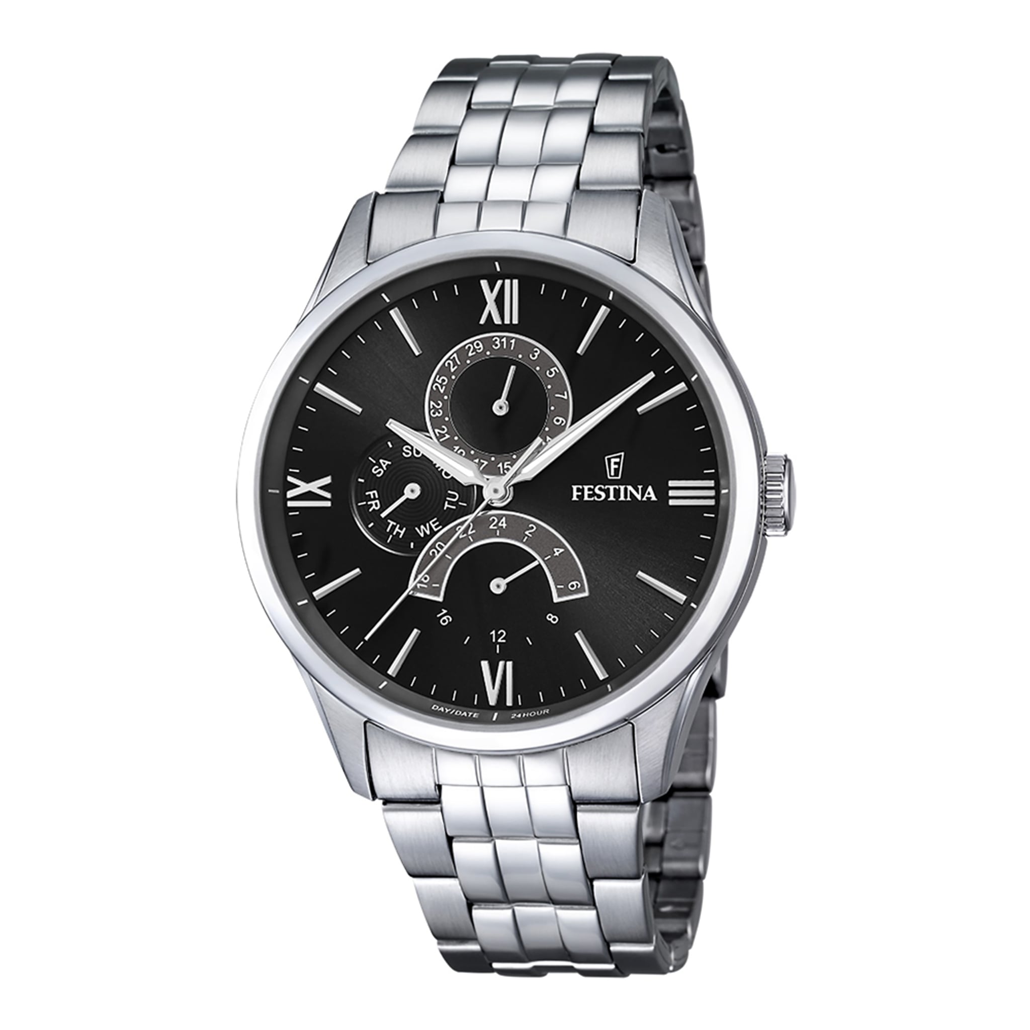 Festina Herrenuhr aus Edelstahl in Silber, 4,3×1 cm