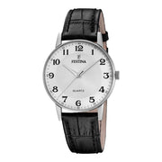 Damenuhr Classics Edelstahl silber 36 mm Lederarmband Quarz | Festina