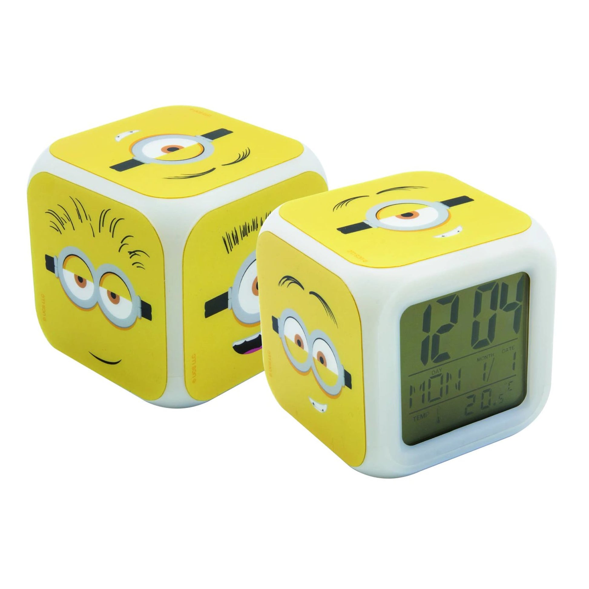 Joy Toy Wecker aus Kunststoff in Gelb, 8×8×8 cm