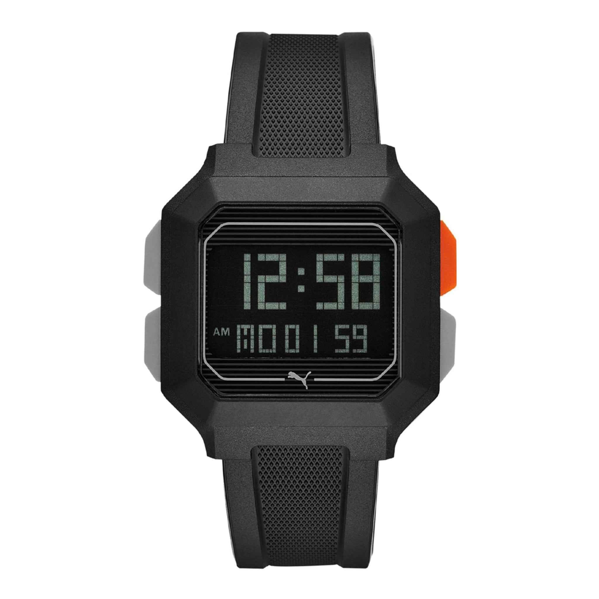 Herrenuhr Chronograph Digital 43 mm Kunststoff Silikon Schwarz | PUMA