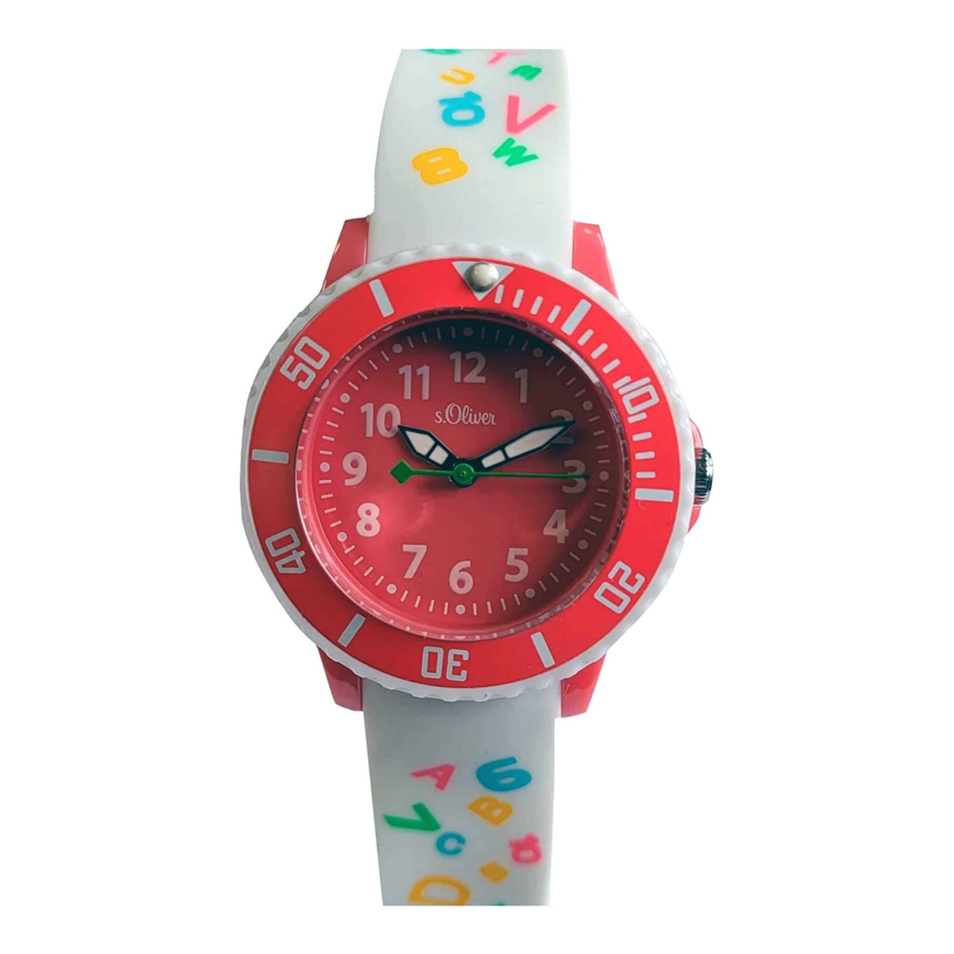 Kinderuhr Quarz Kunststoff Rot/Weiß 32 mm Silikonarmband 5 ATM | S.OLIVER