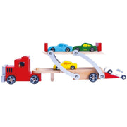 Bino & Mertens Holzautotransporter in Rot