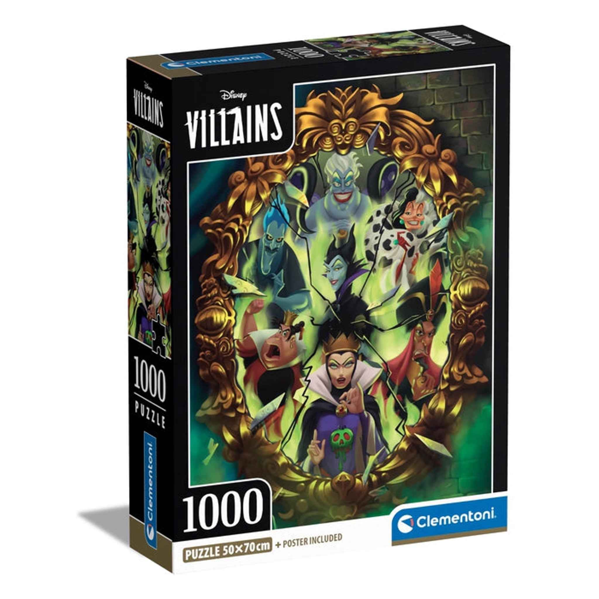 Puzzle 1000 Teile Disney 100 Compact Villains 70×50 cm | Clementoni