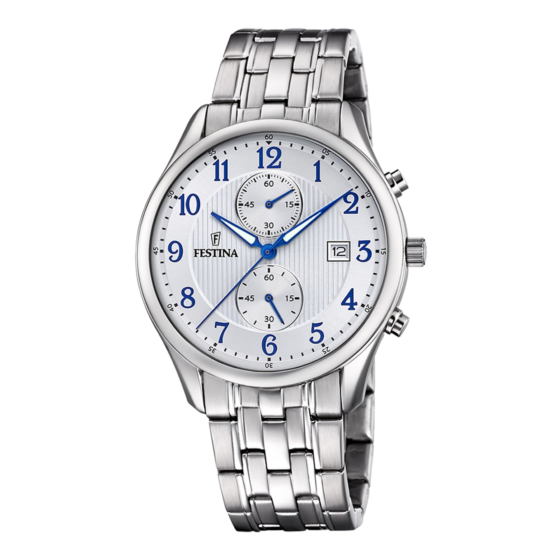 Festina Herrenuhr aus Edelstahl in Silber, 42 mm