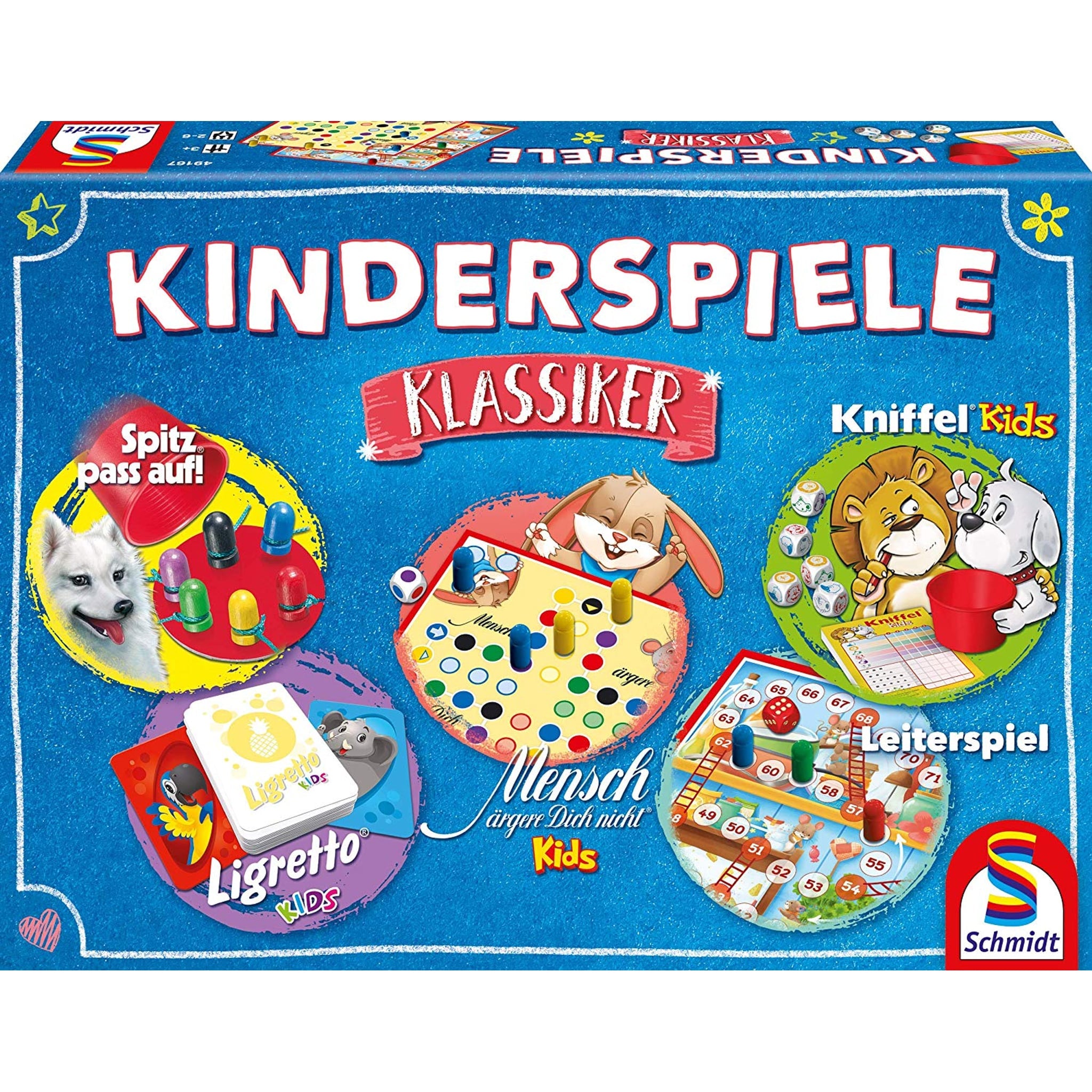 Schmidt Spiele Spielesammlung aus Pappe in Blau, 37,3×27,2×5,7 cm