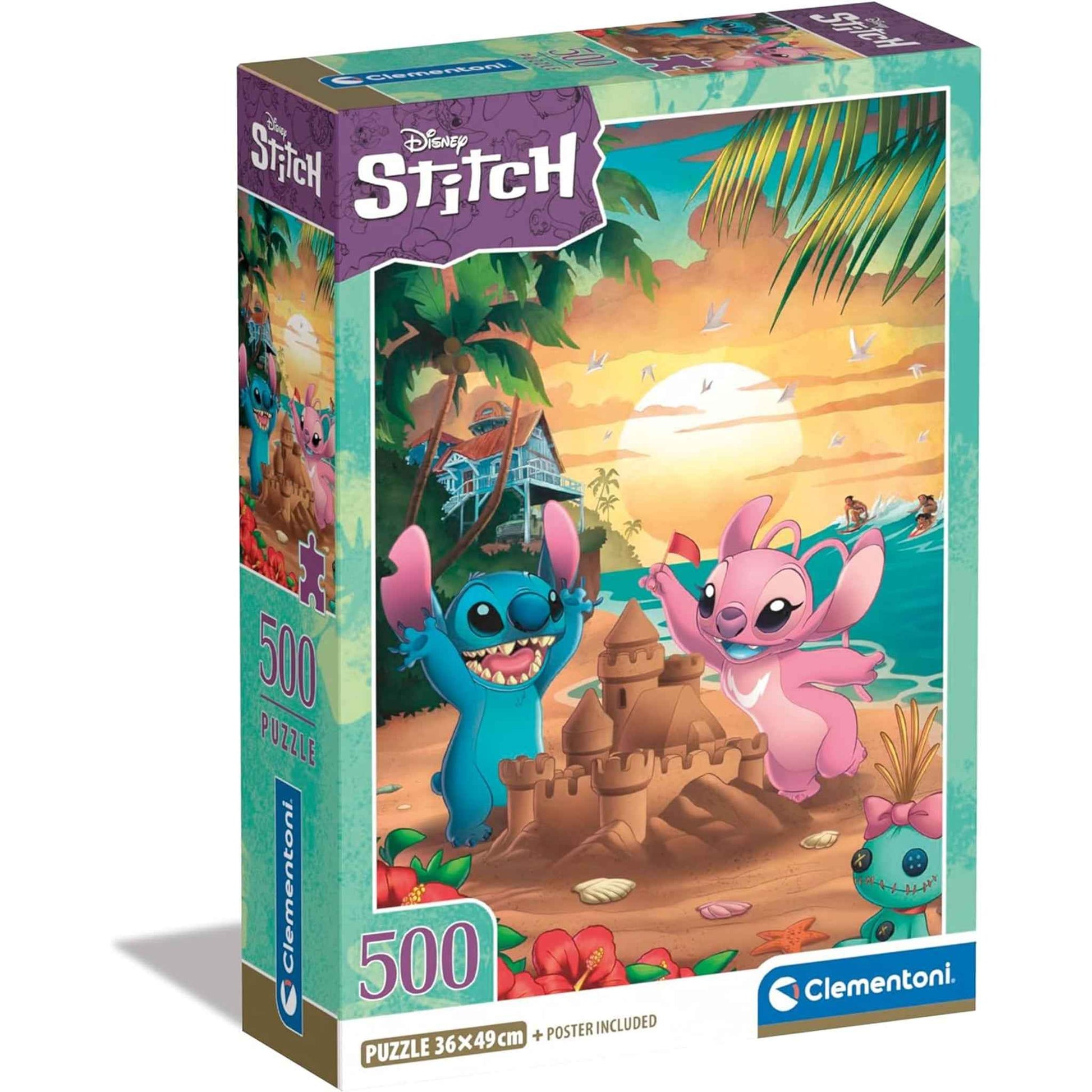 Spielzeug Puzzle 500 Teile Disney Compact Stitch 49×36 cm | Clementoni