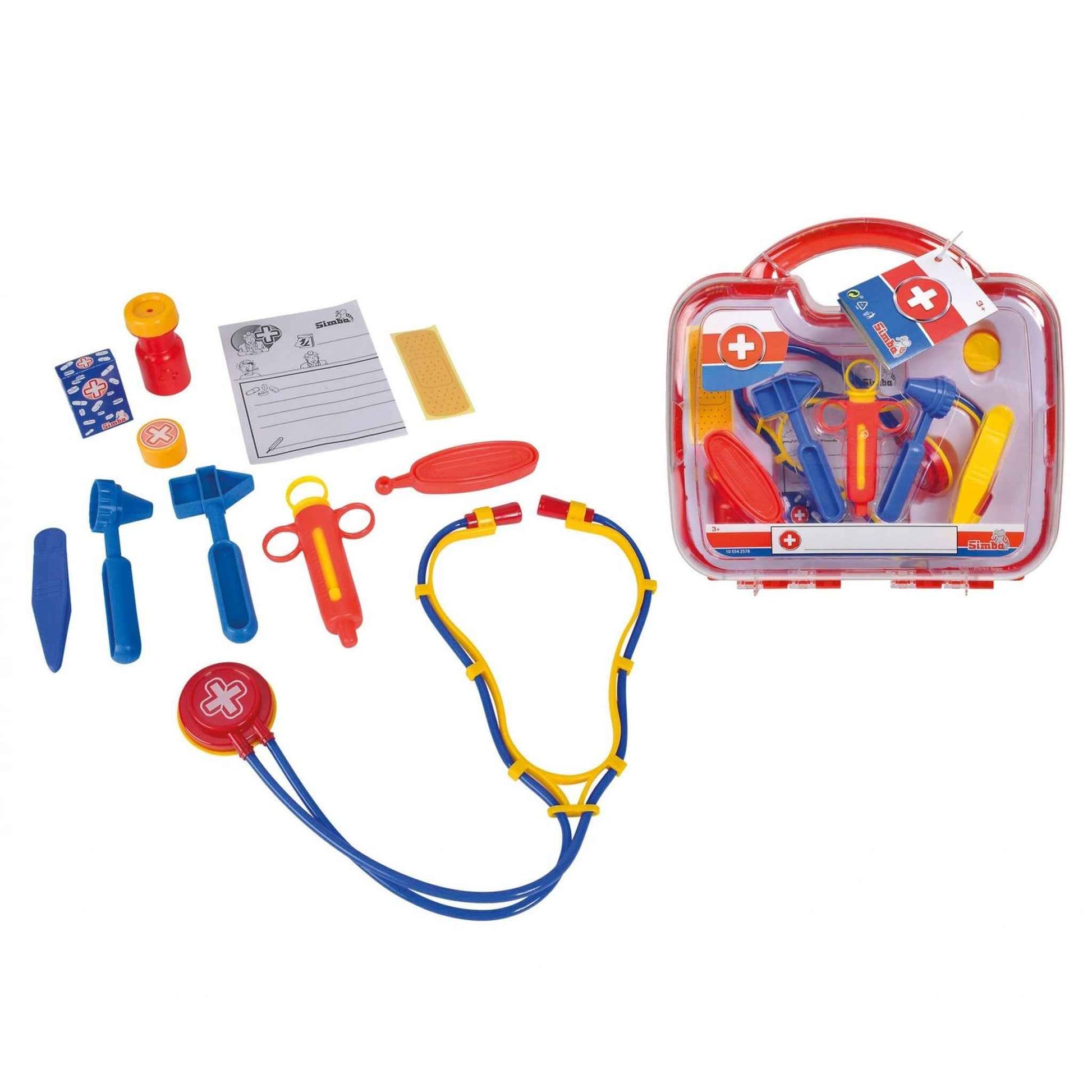 Spielzeug Doktorkoffer 10-teilig transparent 30×28 cm | Simba