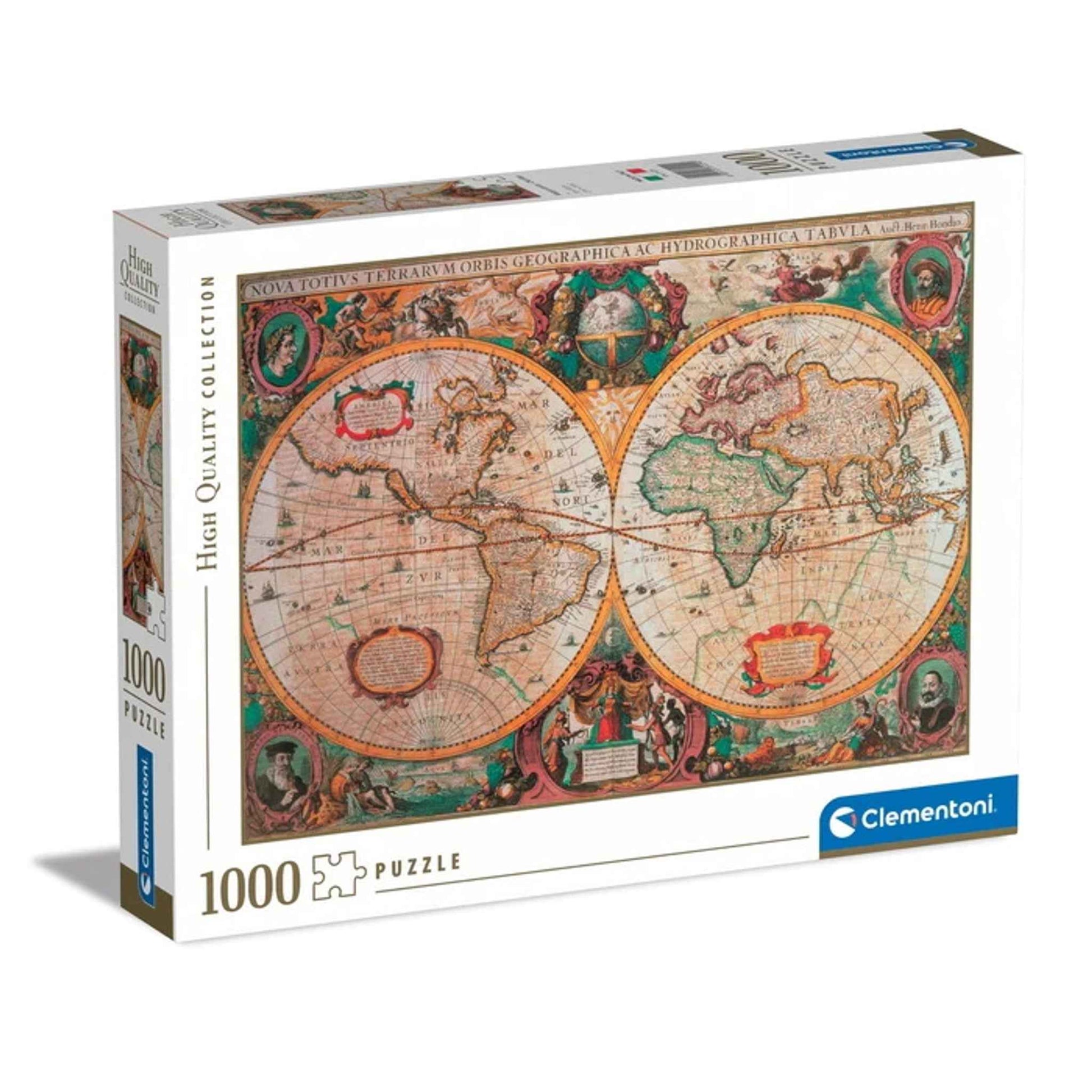 Puzzle 1000 Teile Antike Karte 69×50 cm ab 9 Jahren | Clementoni
