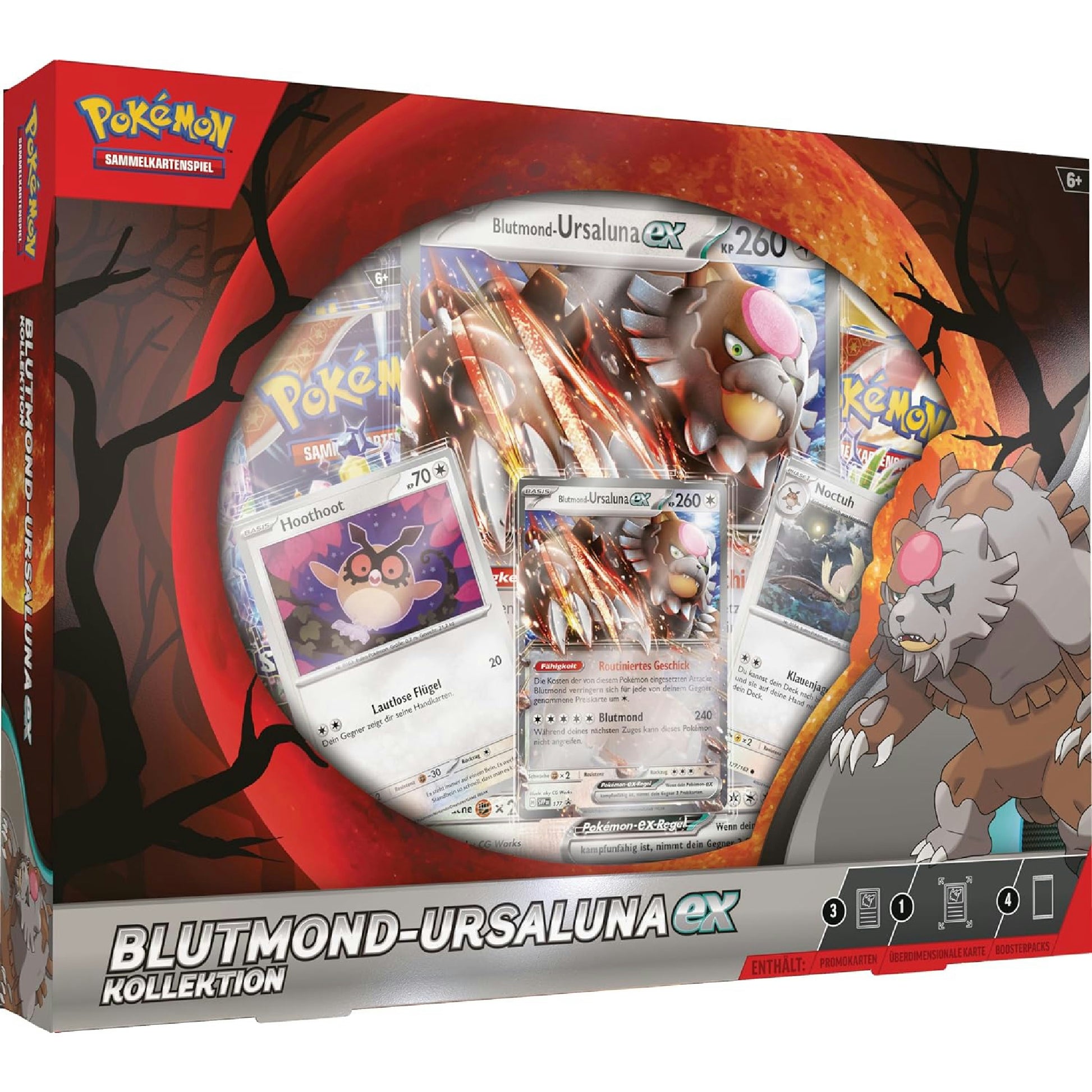 Pokémon-Sammelkartenspiel: Kollektion Blutmond-Ursaluna-ex (1 holografische Promokarte, 2 holografische Karten, 1 überdimensionale holografische Karte & 4 Boosterpacks) Hauptansicht