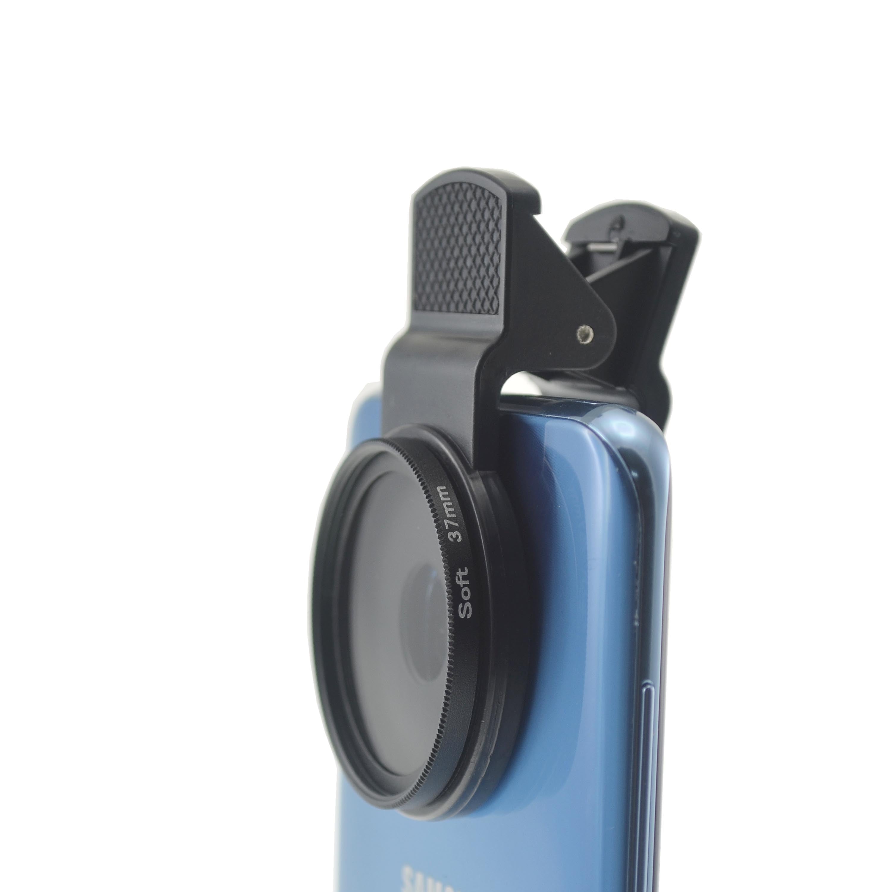Soft Filter 37 mm Weichzeichnung mit Clip in Schwarz für Smartphone | System-S