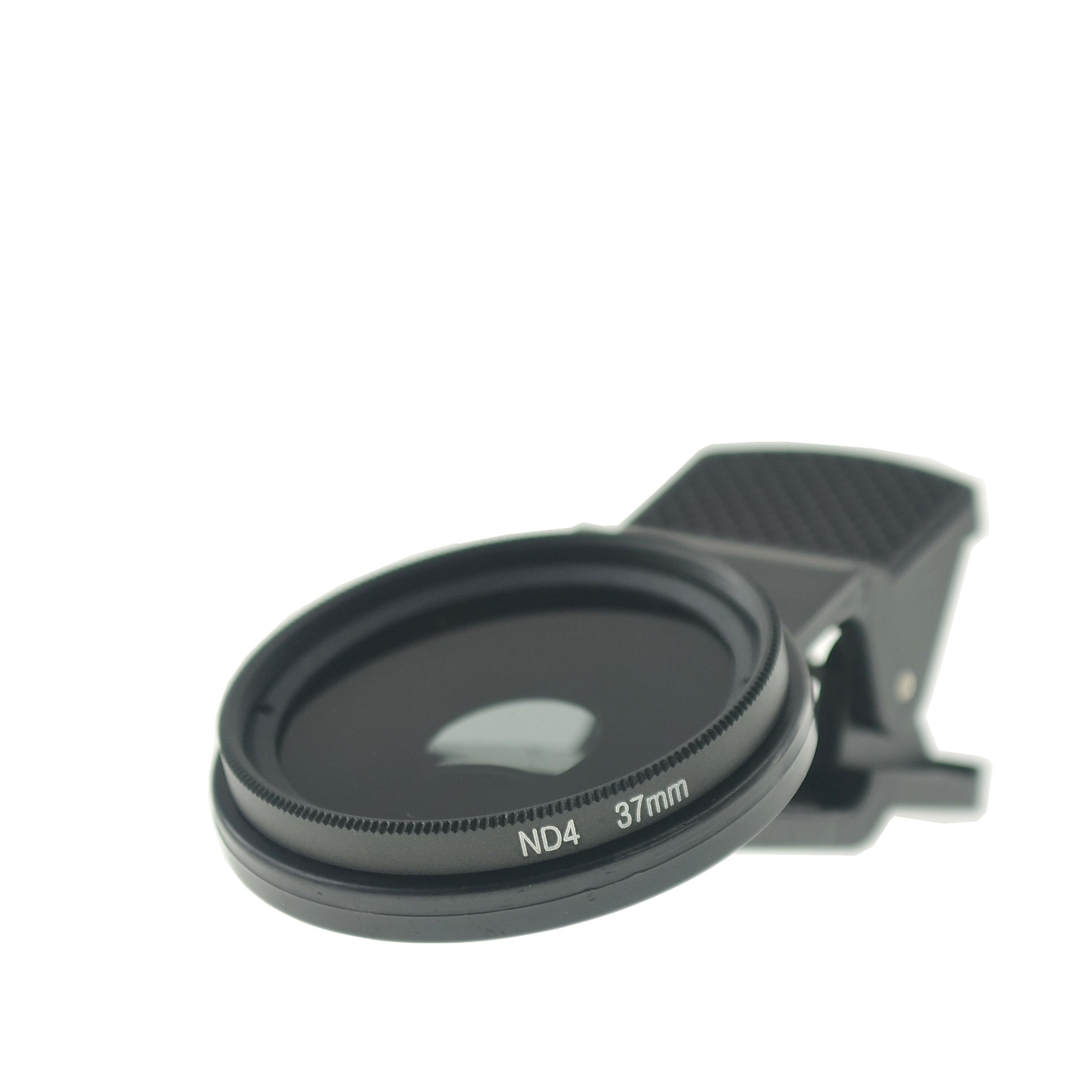 ND2 Neutraldichtefilter 37 mm Graufilter mit Clip für Smartphone | System-S