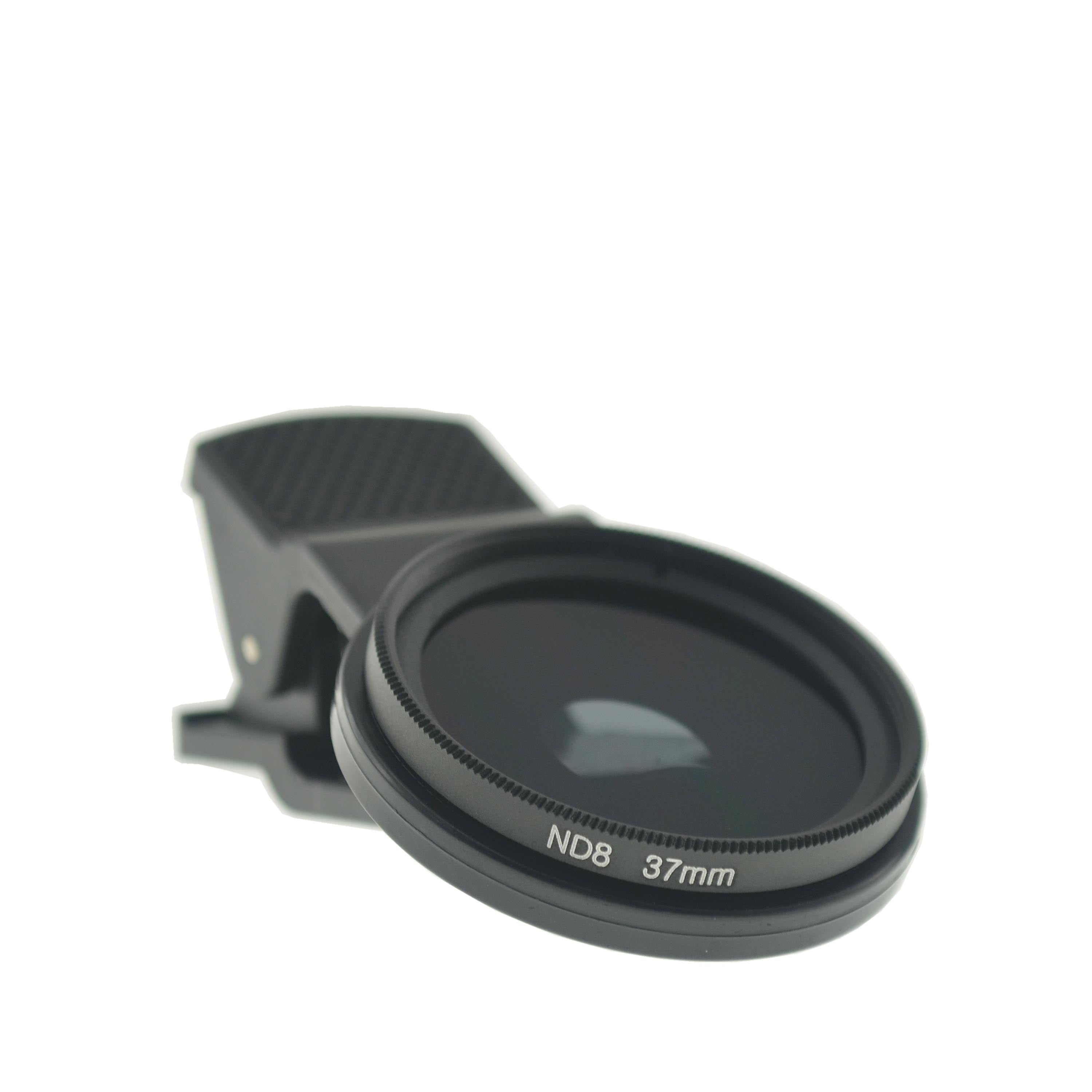 ND8 Neutraldichtefilter 37 mm Graufilter mit Clip für Smartphone | System-S