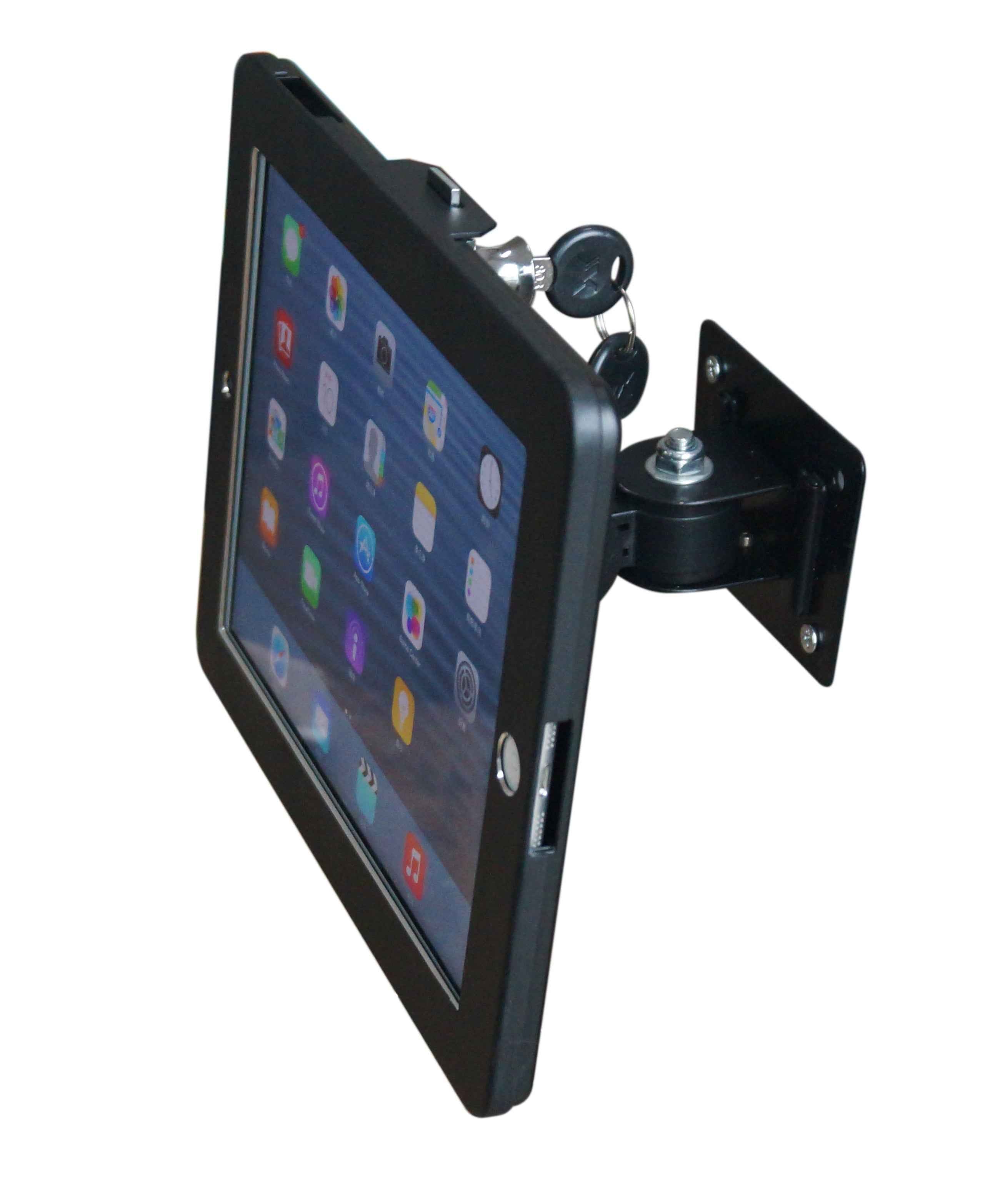 SYSTEM-S Wand Halterung abschließbar 360° für iPad Pro 12.9" 2018 2020 2021 2022 in Schwarz