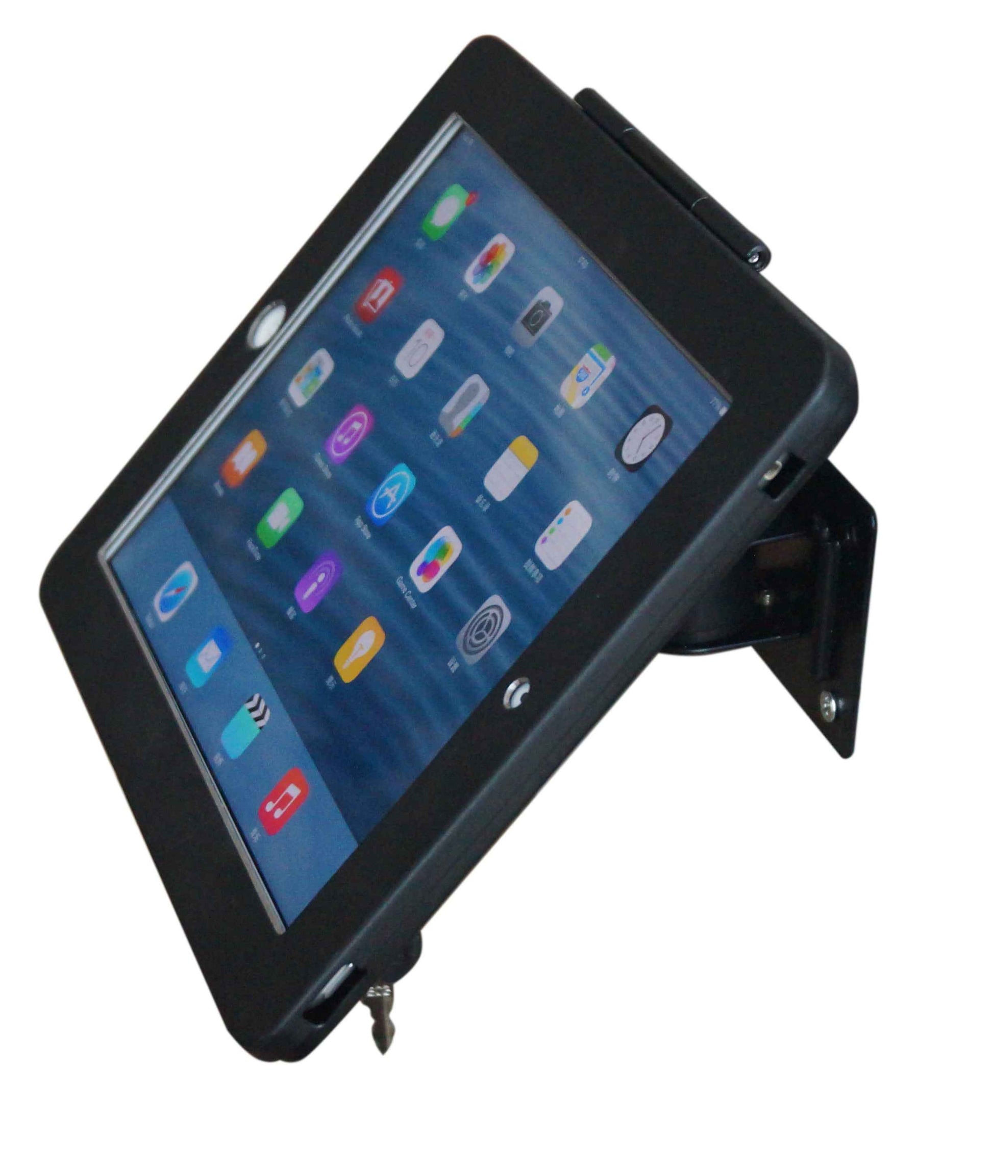 SYSTEM-S Wand Halterung abschließbar 360° für iPad Pro 12.9" 2018 2020 2021 2022 in Schwarz