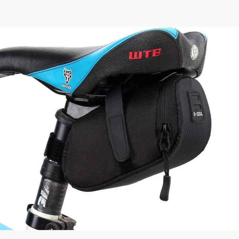 SYSTEM-S Fahrrad Sattel Tasche Halterung Befestigung wasserfest in Schwarz