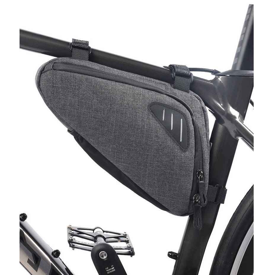 SYSTEM-S Fahrrad Sattel Tasche Halterung Befestigung wasserfest in Grau