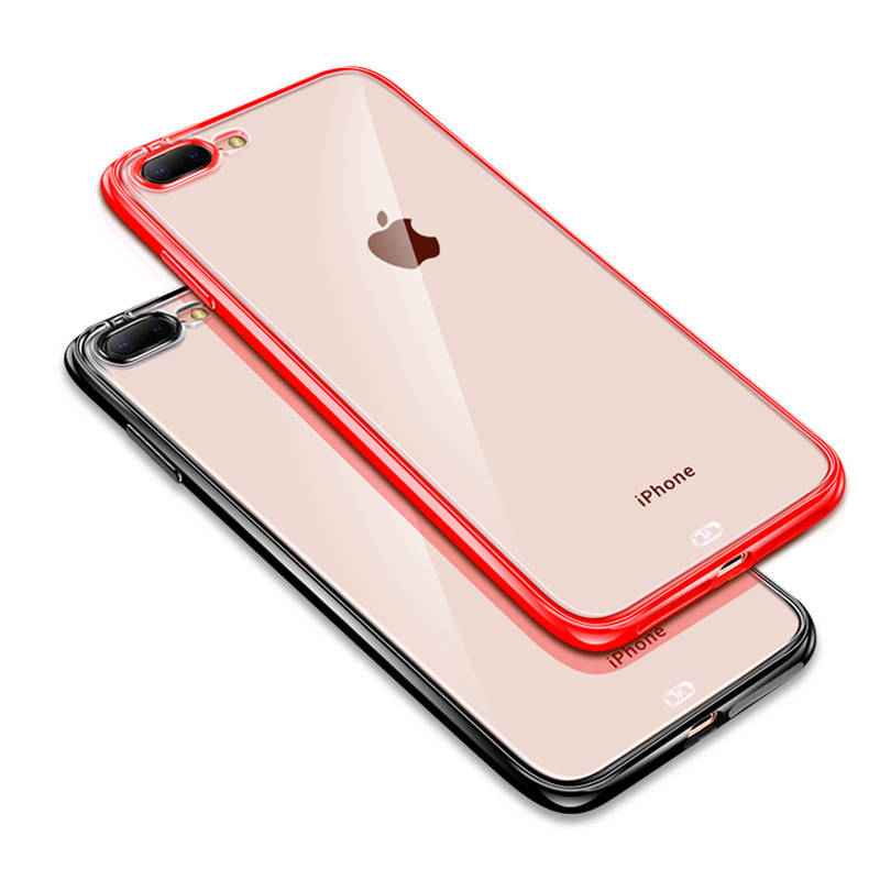SYSTEM-S Schutzhülle aus Silikon in Rot Transparent Hülle kompatibel mit iPhone 12 Pro