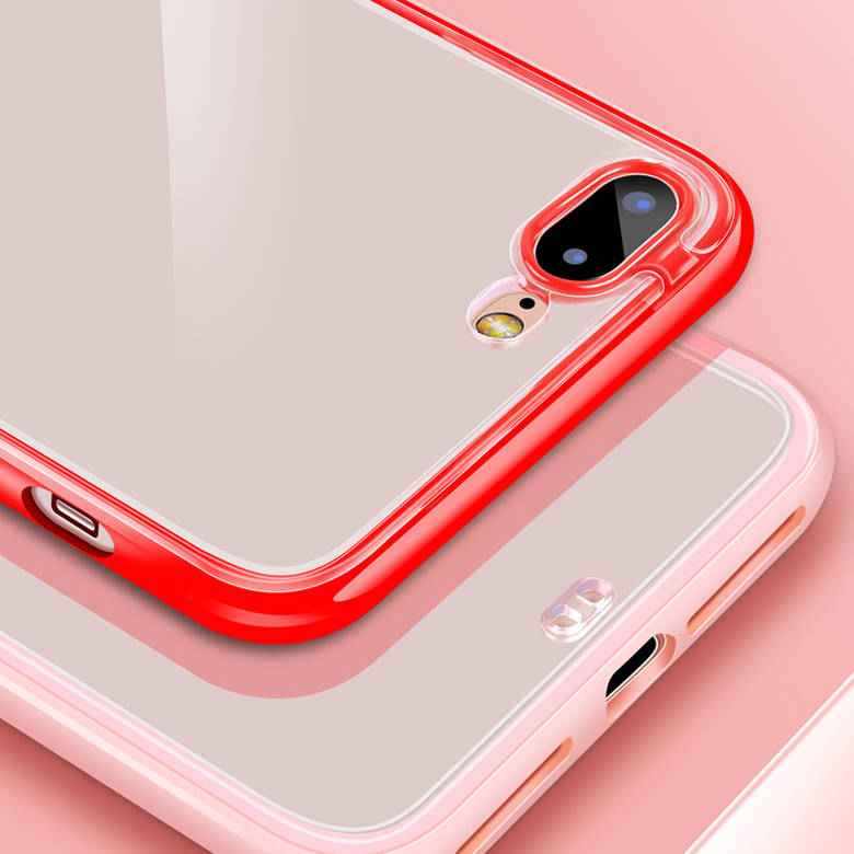 SYSTEM-S Schutzhülle aus Silikon in Rot Transparent Hülle kompatibel mit iPhone 12 Pro