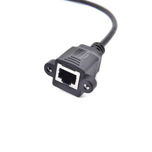 SYSTEM-S LAN Kabel 30 cm RJ45 Buchse zu XLR 3 Pin Stecker Schraube in Schwarz