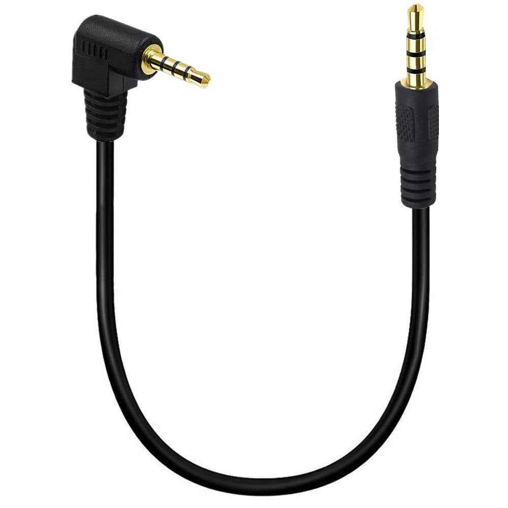 Audiokabel 3,5 mm TRRS Stecker zu Stecker 25 cm Winkel Schwarz | System-S