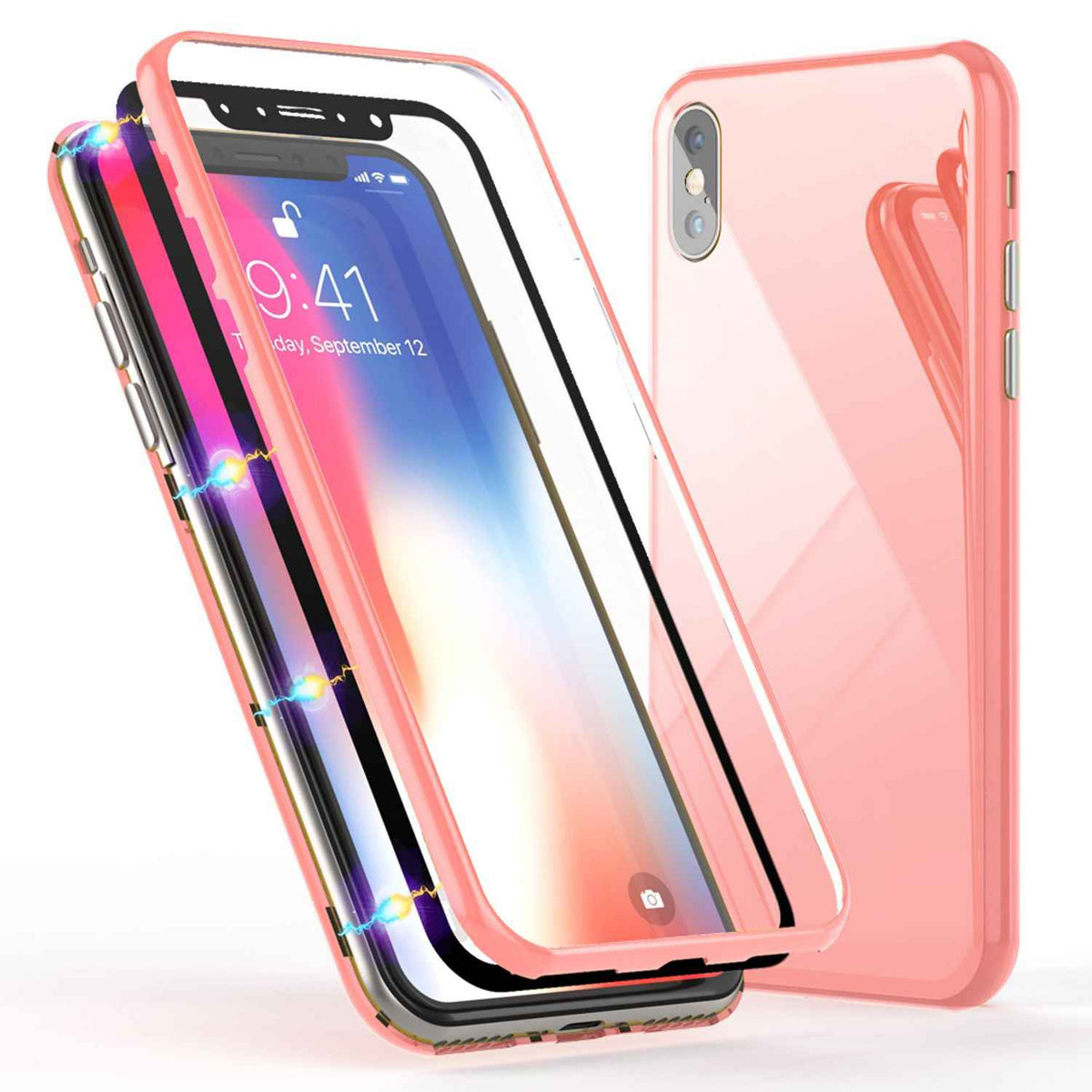NALIA 360° Magnet Hülle für iPhone XS Max, Slim Hard Case mit Display Schutz