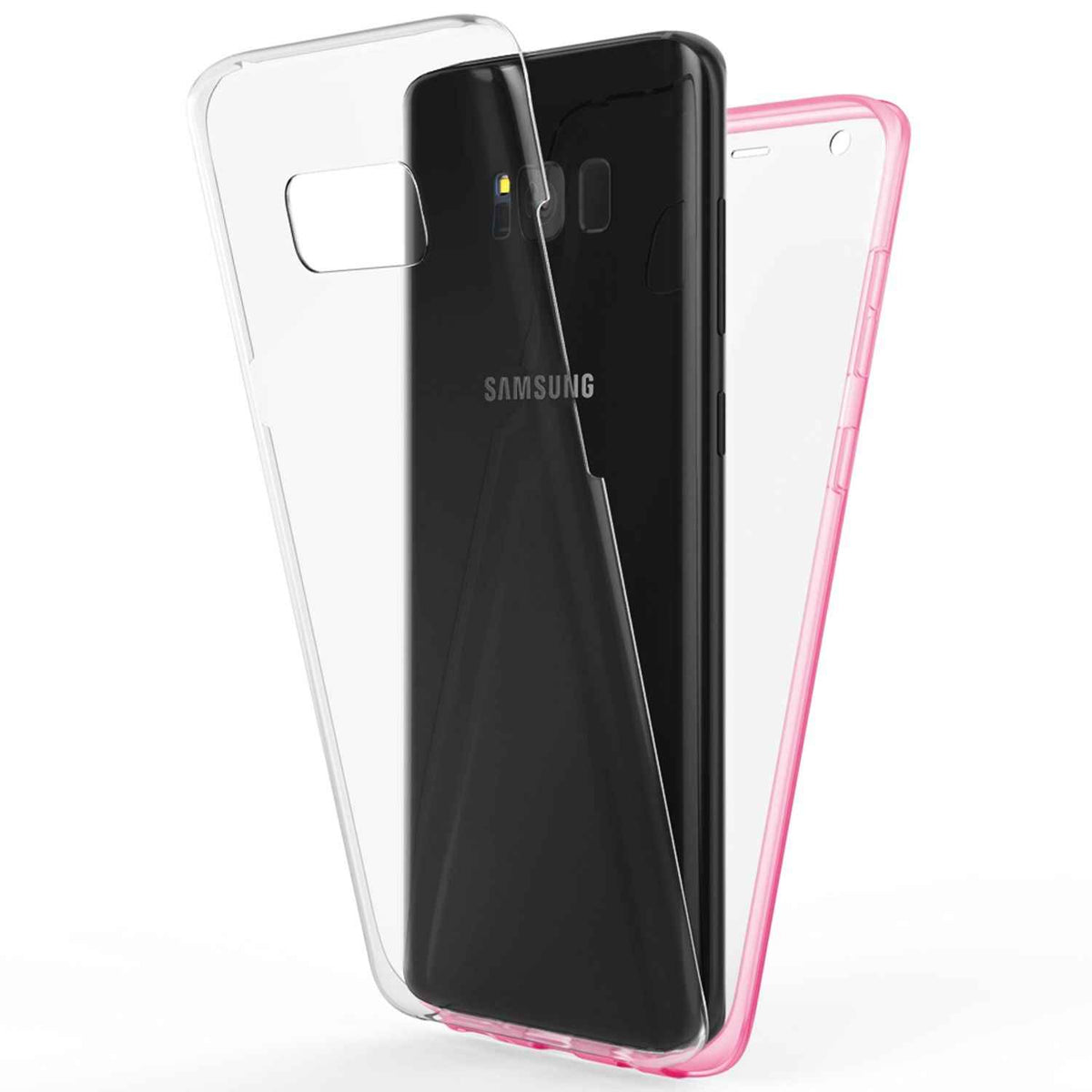 NALIA 360 Grad Handy Hülle für Samsung Galaxy S8, Full Cover Silikon Bumper Etui