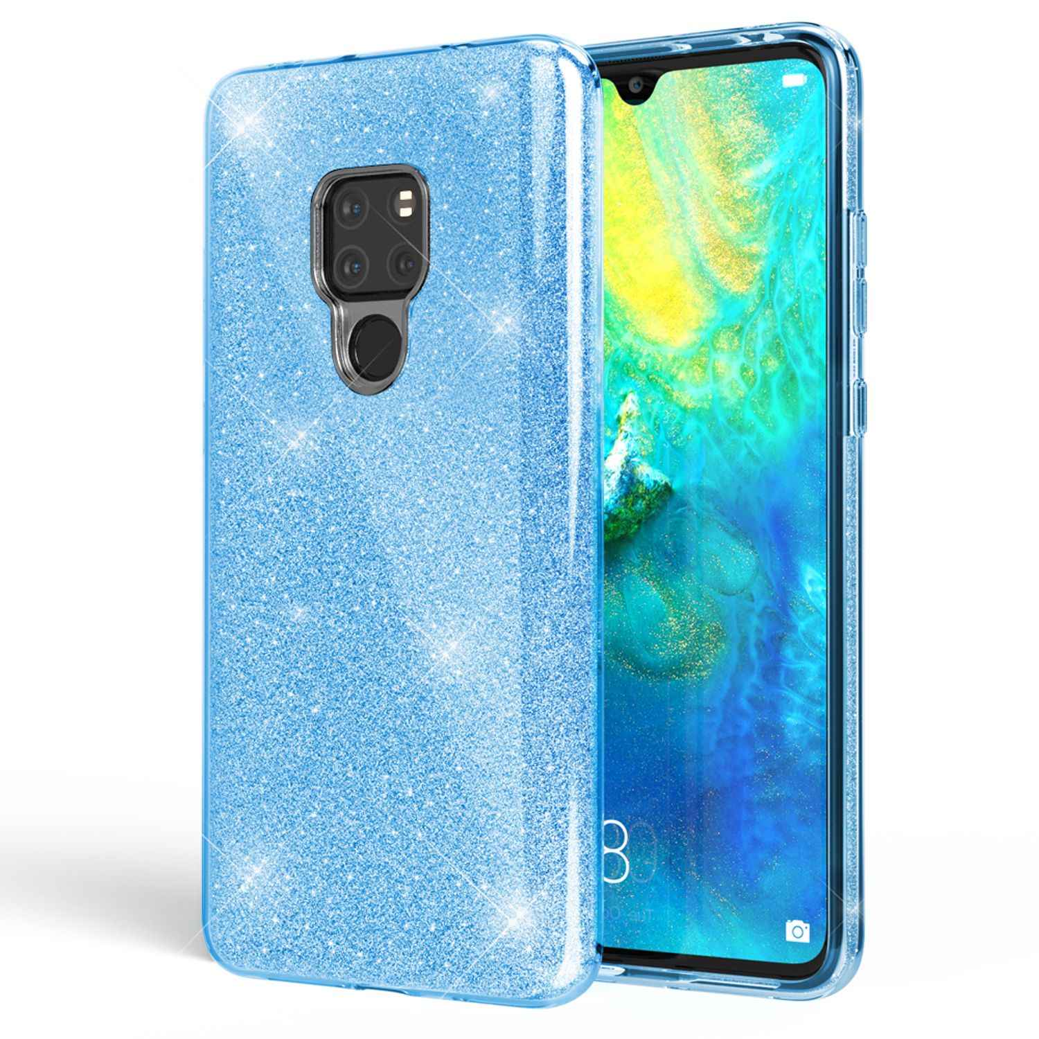 NALIA Handyhülle für Huawei Mate20, Glitzer Slim Silikon Case Cover Schutzhülle
