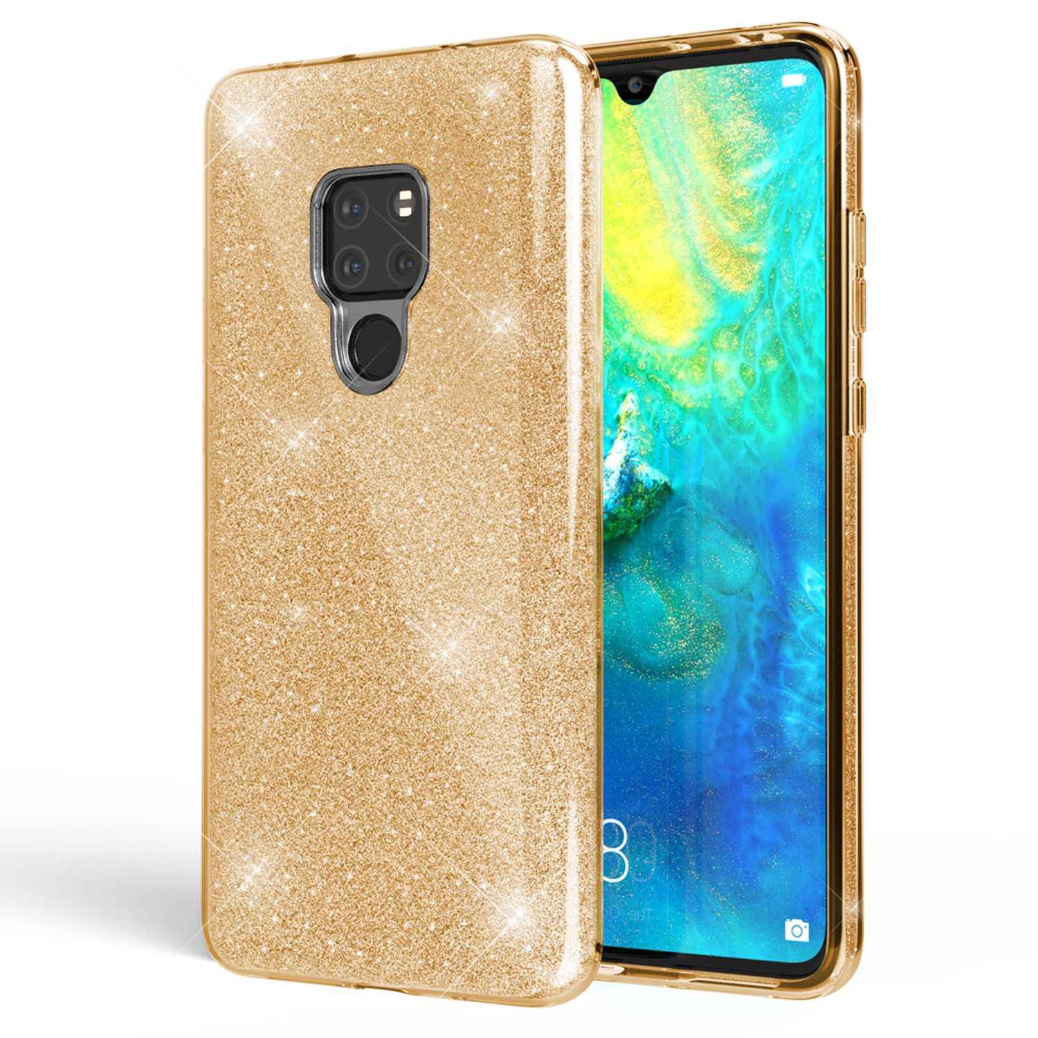 NALIA Handyhülle für Huawei Mate20, Glitzer Slim Silikon Case Cover Schutzhülle