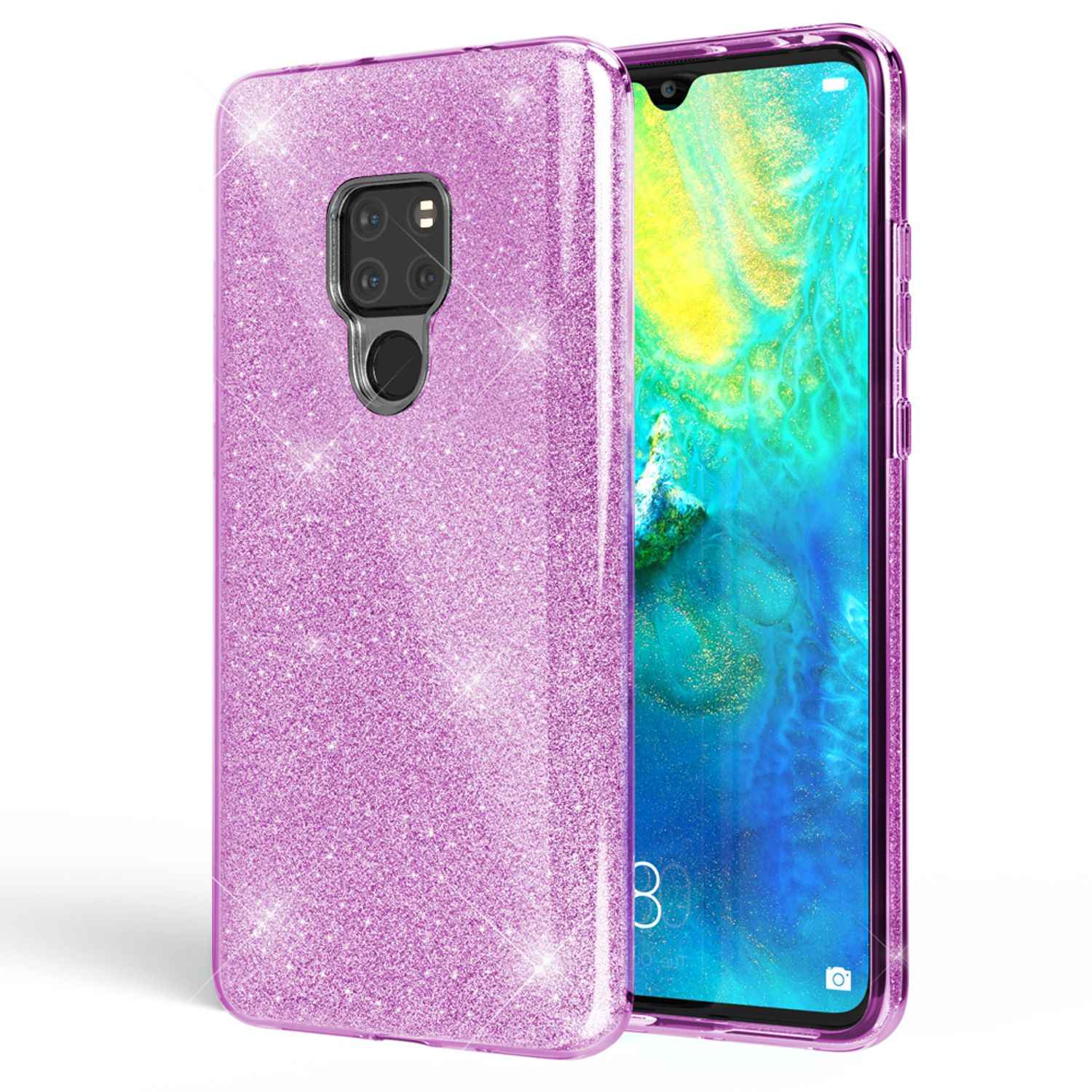 NALIA Handyhülle für Huawei Mate20, Glitzer Slim Silikon Case Cover Schutzhülle