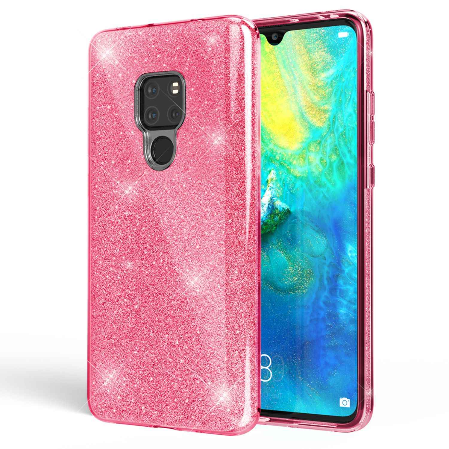 NALIA Handyhülle für Huawei Mate20, Glitzer Slim Silikon Case Cover Schutzhülle