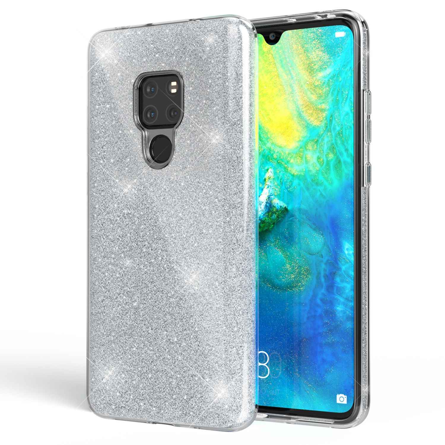 NALIA Handyhülle für Huawei Mate20, Glitzer Slim Silikon Case Cover Schutzhülle