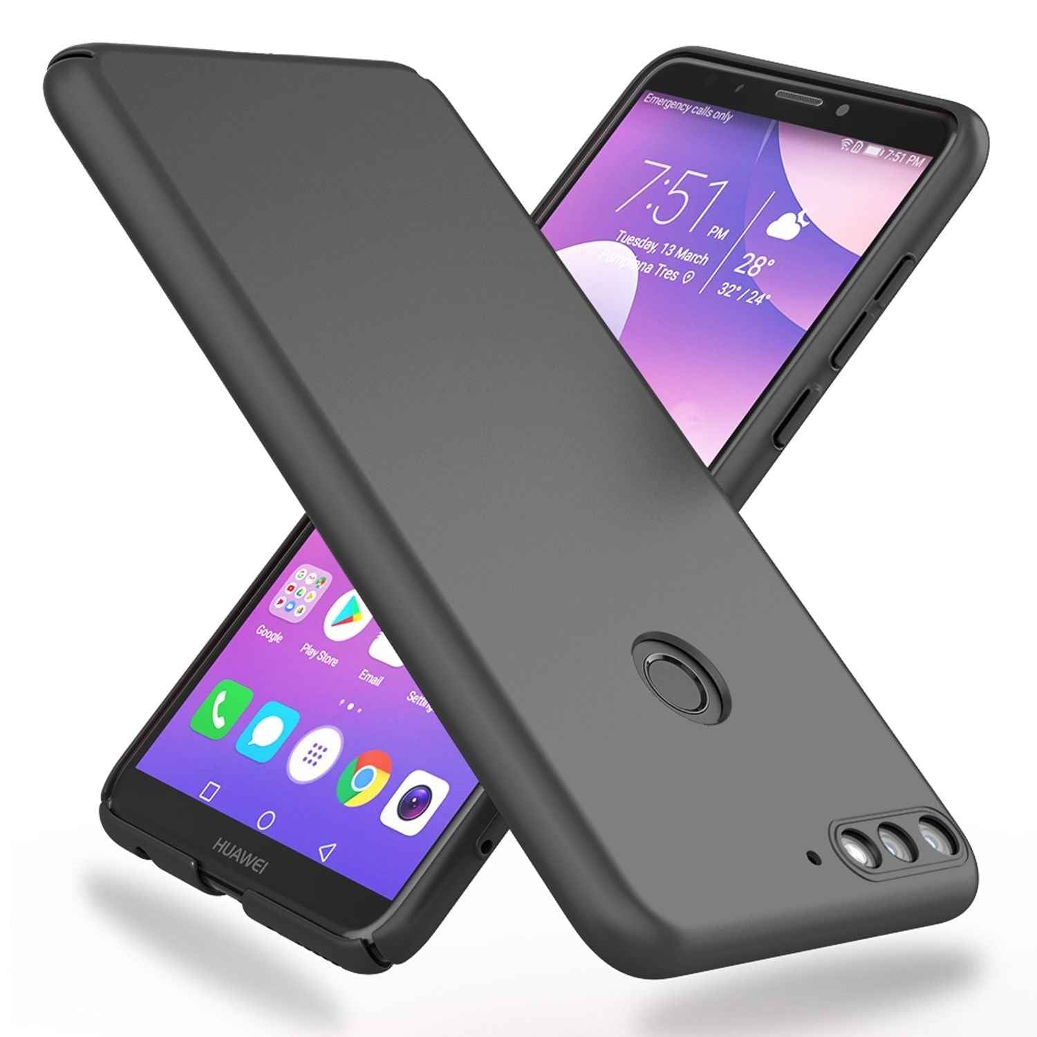 NALIA Handyhülle für Huawei Y7 (2018), Dünne Hard Case Schutz Hülle Slim Cover