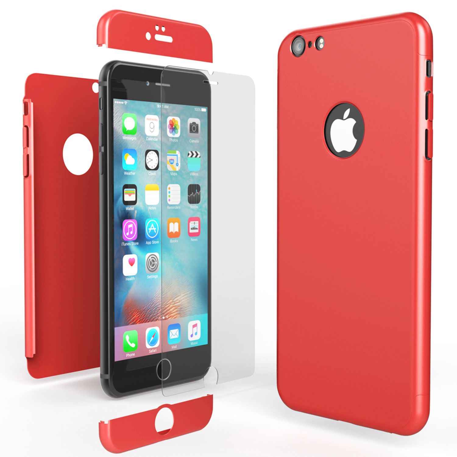 iPhone 6 Plus Hülle Rundum Handyhülle mit Displayschutz von NALIA, 360° Case